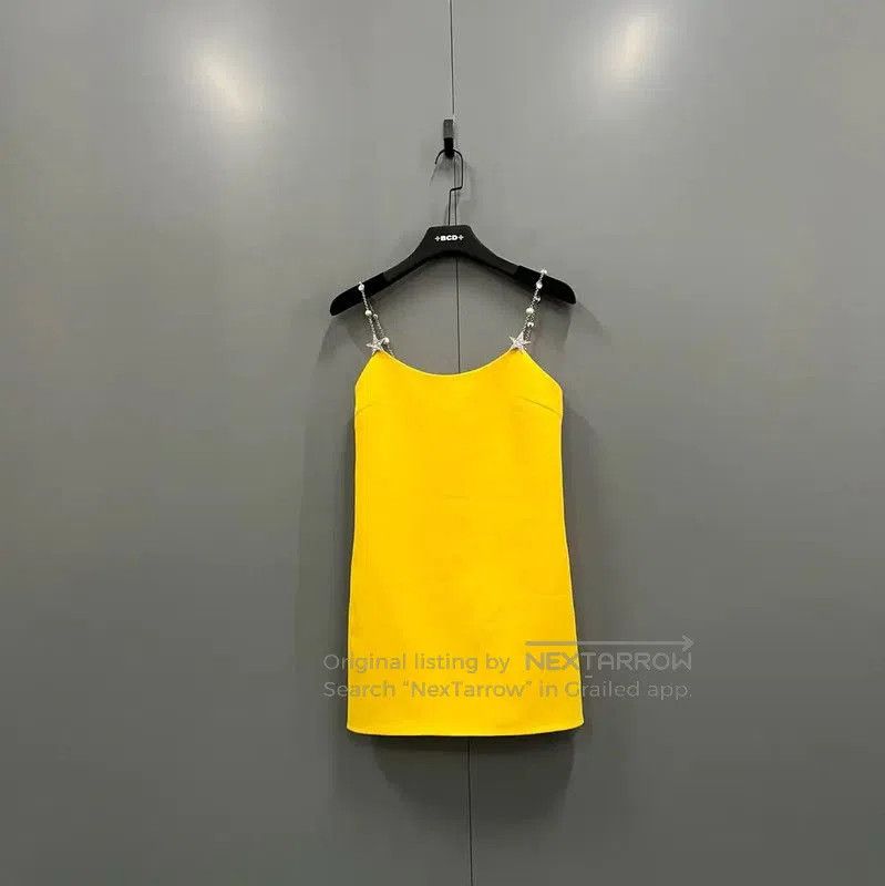 Miu Miu Miu Miu Summer Yellow Cotton Midi Dress . Size XS / US 0-2 / IT 36-38 - 1 Thumbnail
