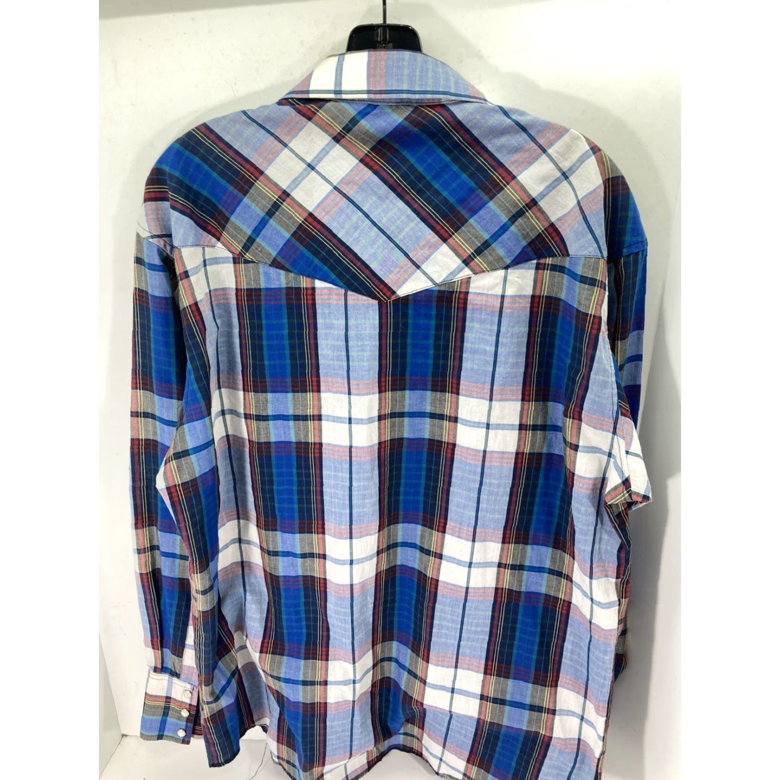 Wrangler VINTAGE Wrangler Pearl Snap Shirt Men Medium 16/34 Blue Plaid Long Sleeve Western VTG Size US M / EU 48-50 / 2 - 5 Thumbnail