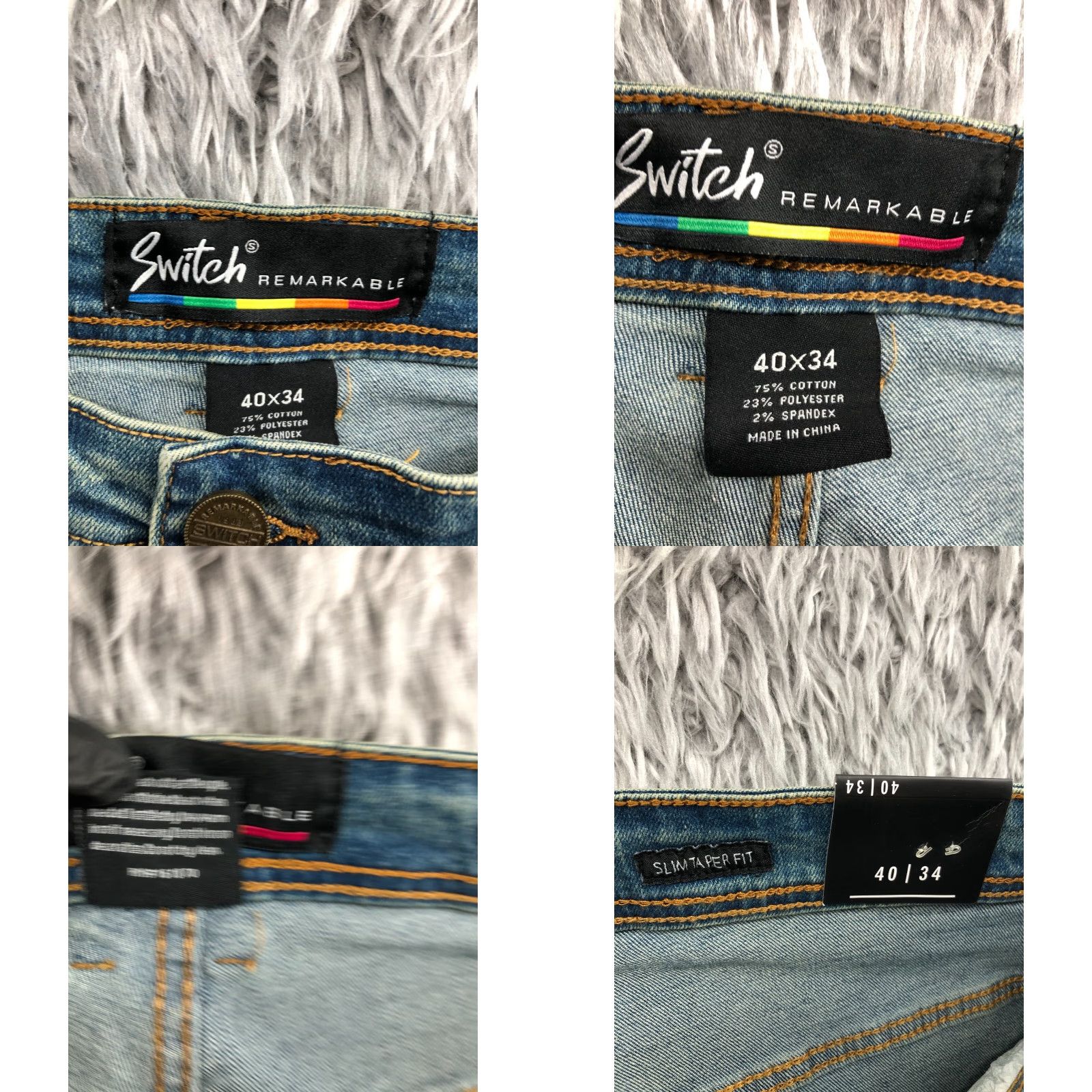Vintage Switch Slim Tapered Jeans Size 40x34 Mens Mid Rise Acid Wash Blue Size US 40 / EU 56 - 8 Thumbnail