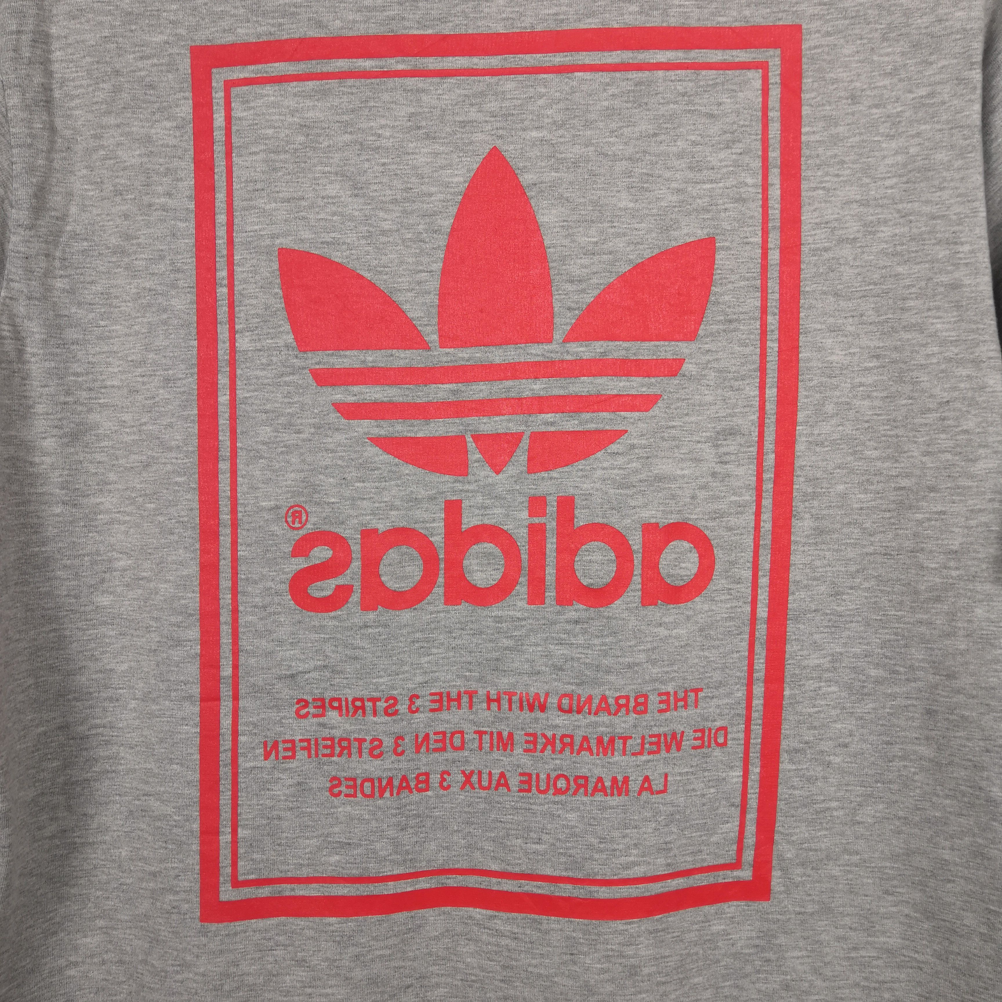 Adidas Vintage 90s Adidas T-Shirt Adidas Mirror Print Trafoil Tees Size US L / EU 52-54 / 3 - 6 Thumbnail