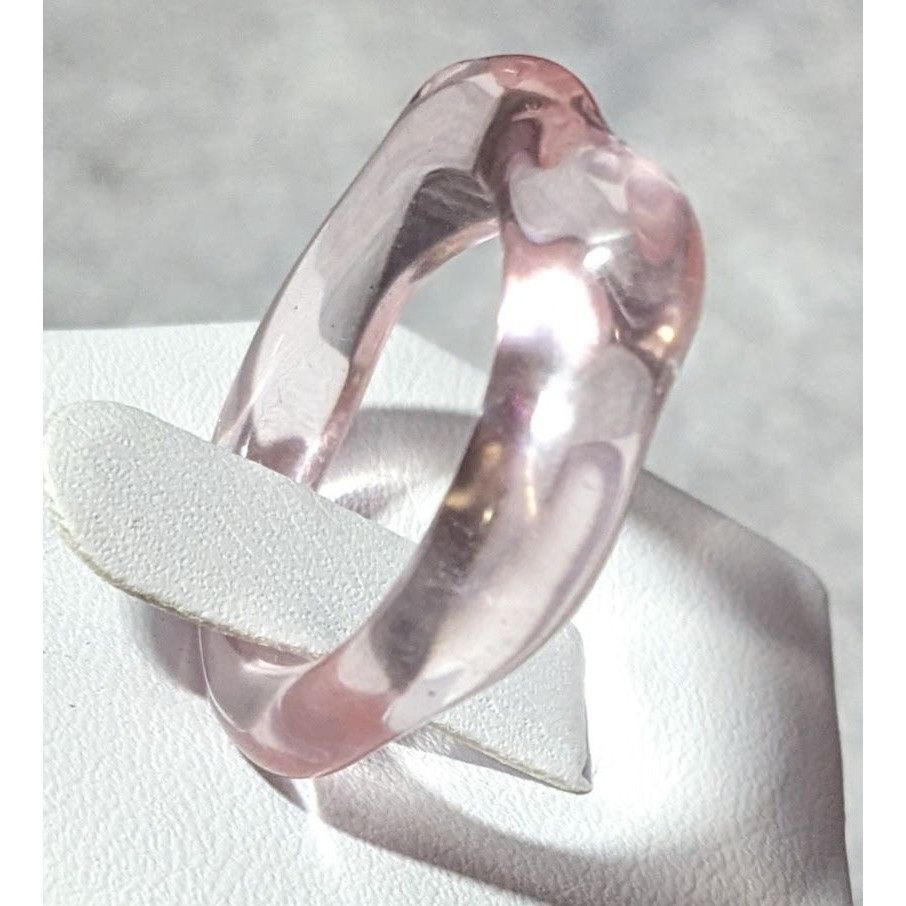 Other Abstract Pastel Pink Translucent Fashion Ring Size 8 Size ONE SIZE - 6 Thumbnail