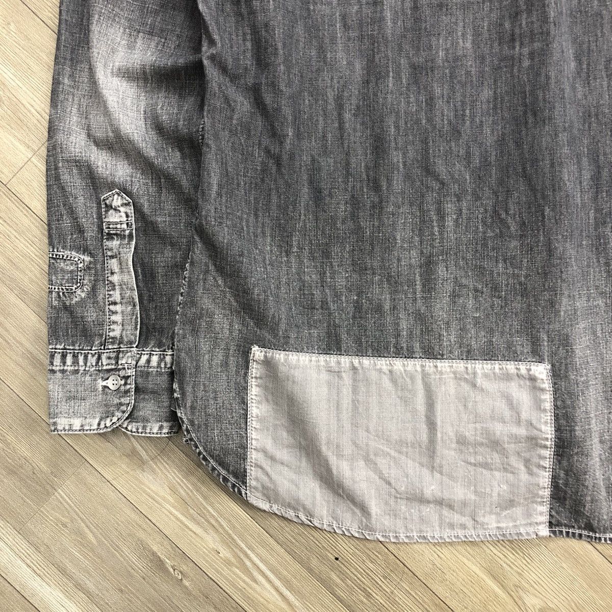 Maison MIHARA YASUHIRO Vintage Mihara Yasuhiro Sashiko Patchwork Washed Denim Shirt Size US L / EU 52-54 / 3 - 18 Thumbnail