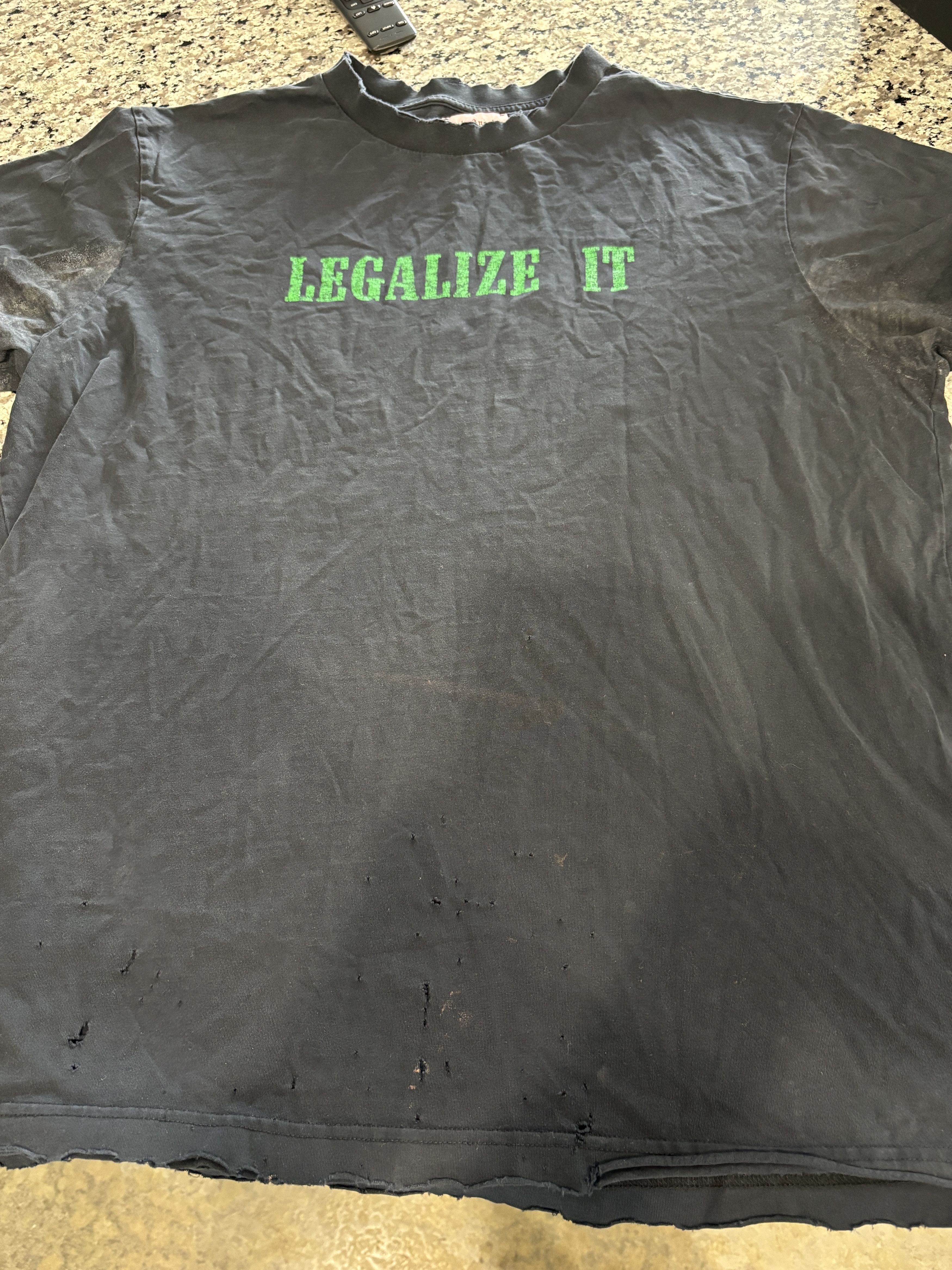 Palm Angels Palm Angels Legalize It Distressed Tee Size L Size US L / EU 52-54 / 3 - 1 Thumbnail