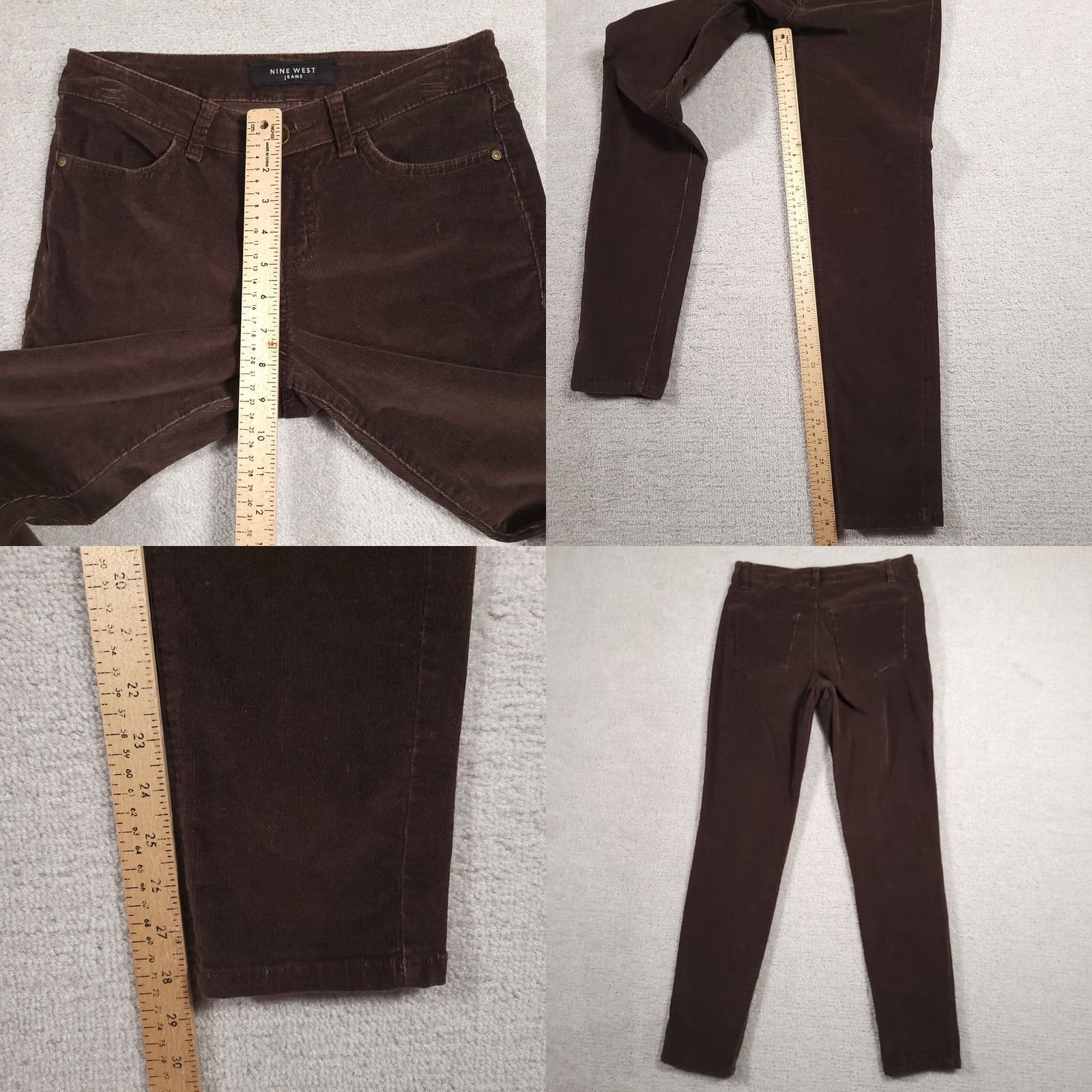 Nine West Nine West Corduroy Pants Jegging Cotton Stretch Straight Leg Women's 4 26 Brown Size 27" / US 4 / IT 40 - 8 Thumbnail