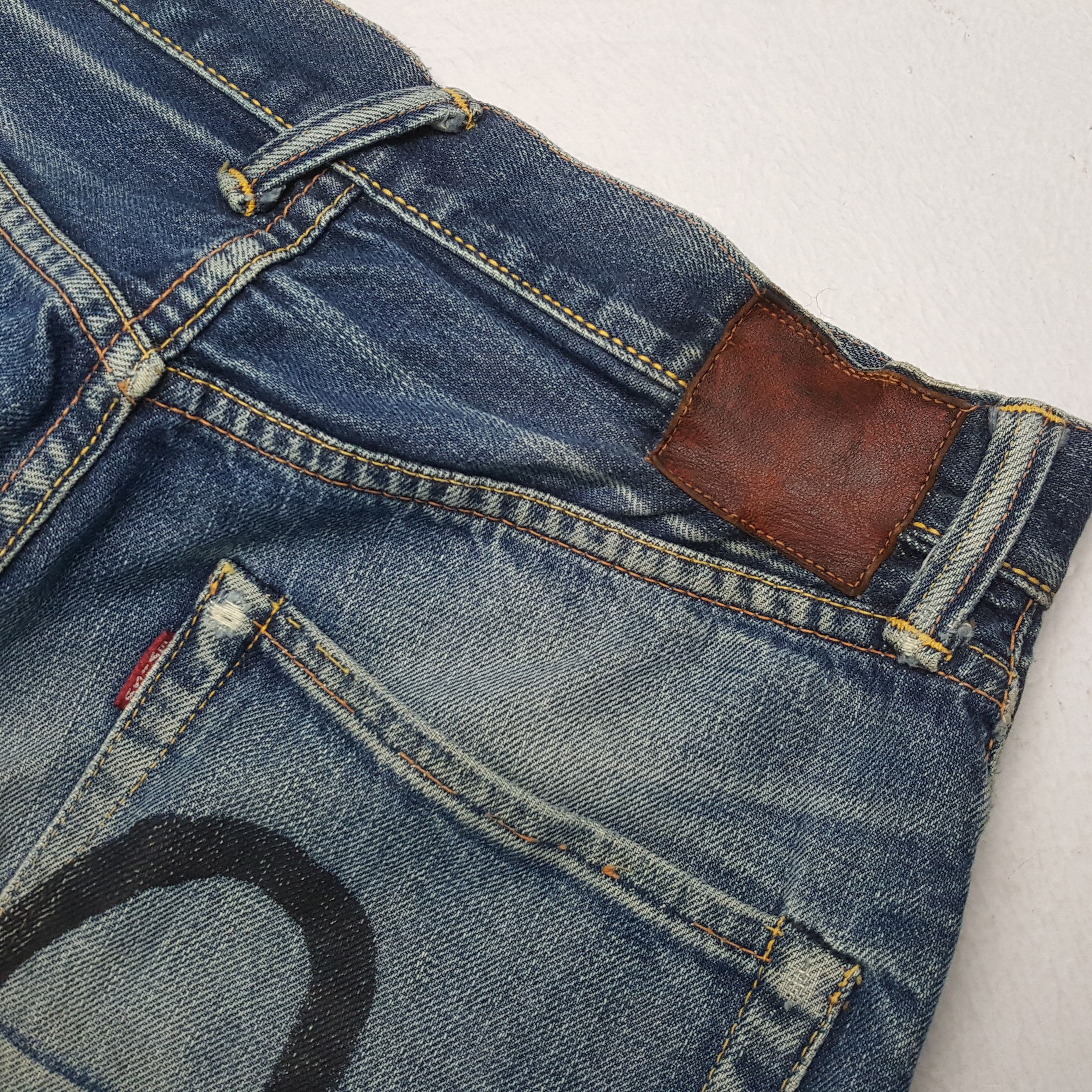 Evisu EVISU Japanese Streetwear Custom Daicock Distressed Jeans Size US 27 - 15 Thumbnail