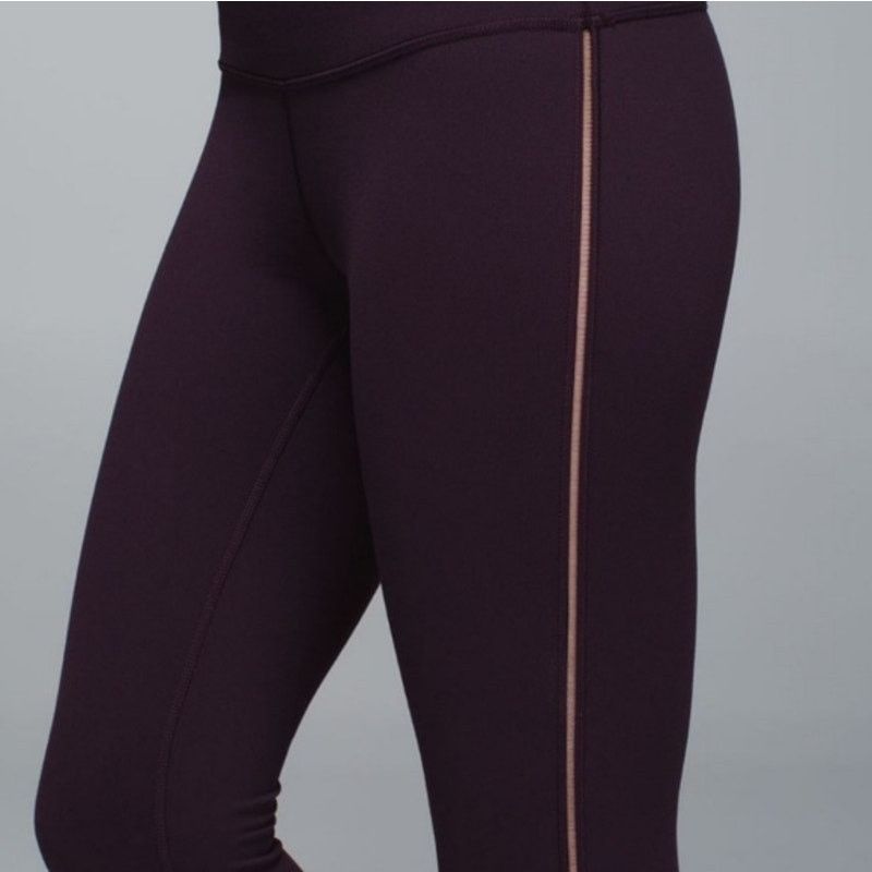 Lululemon Lululemon High Times Mesh Side Seam Black Cherry Sz 8 Size 30" / US 8 / IT 44 - 7 Thumbnail