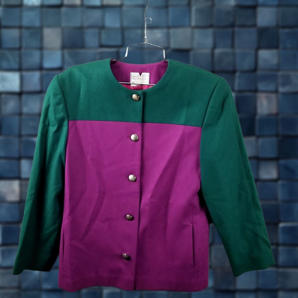 Pendleton Pendleton Wool Blazer Jacket Women 4 Vintage 1950s Pink Green VTG 17X26 Mens Womens Girls Boys Size S / US 4 / IT 40 - 1 Thumbnail