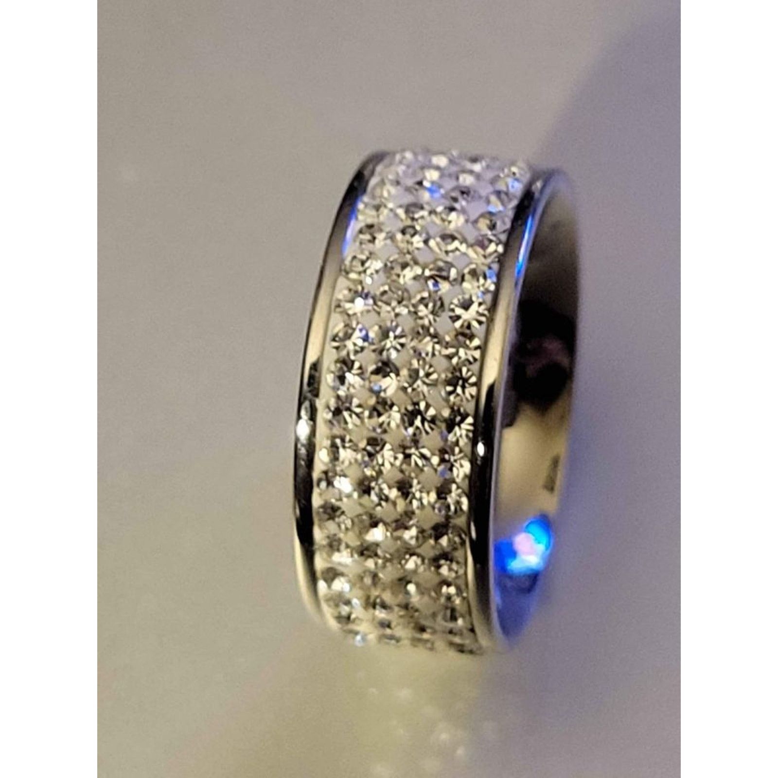 Other Sparking Stainless Steel Pave Rhinestone Silver Ring Size 6 Size ONE SIZE - 4 Thumbnail