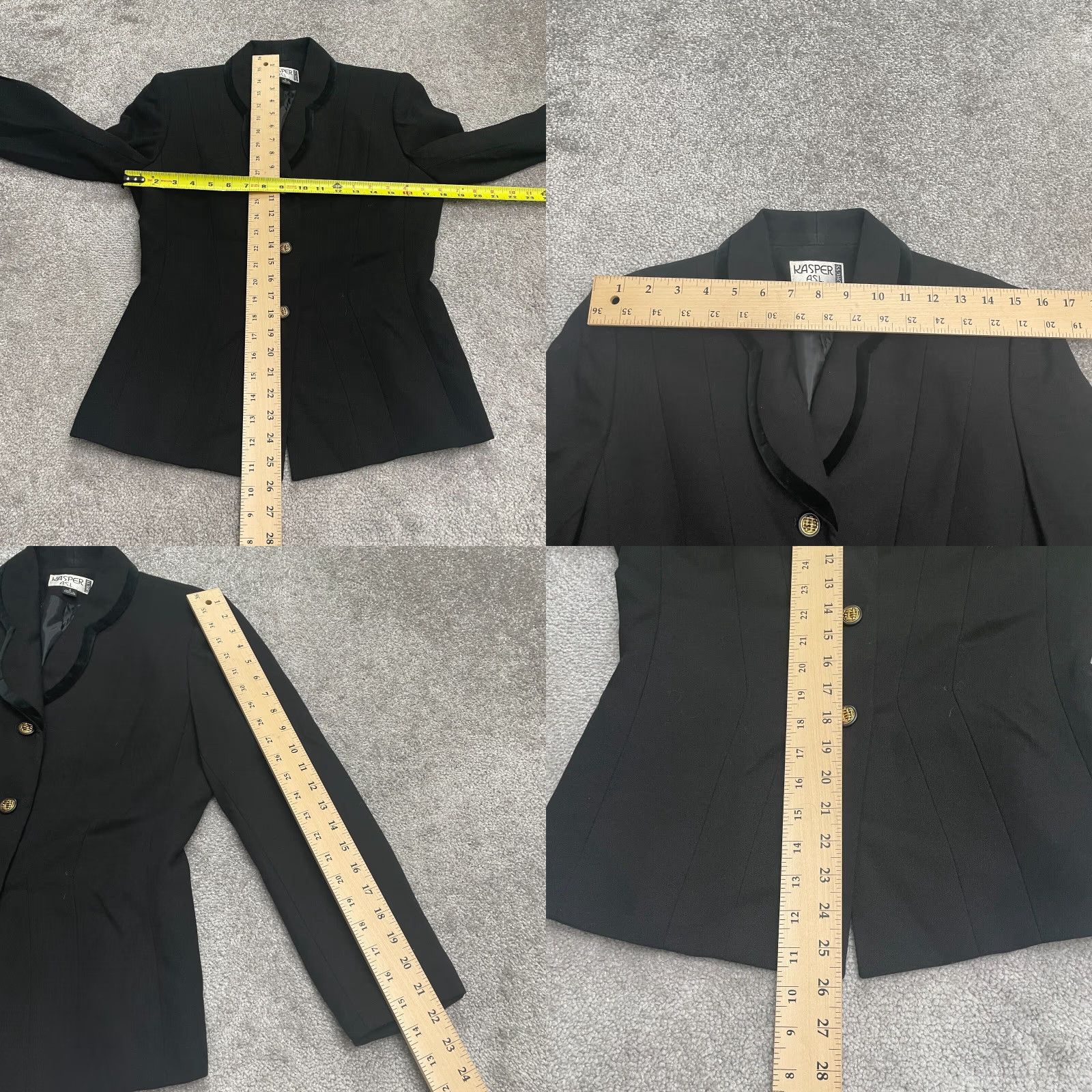 Kasper VINTAGE Kasper Blazer Jacket Womens 4 Black Single Breasted 3 Button Lined Work Size S / US 4 / IT 40 - 8 Thumbnail