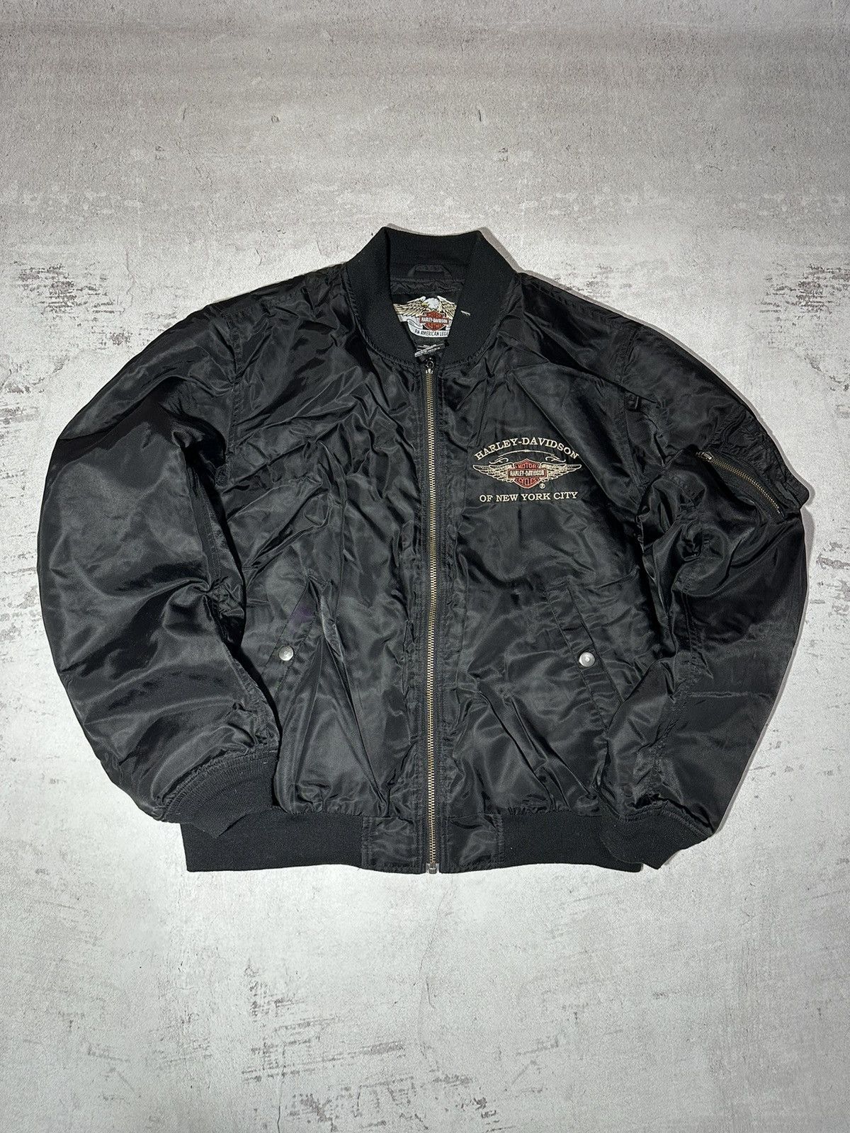 Harley Davidson × Vintage Harley Davidson vintage big logo oversized bomber jacket Size US XL / EU 56 / 4 - 3 Thumbnail