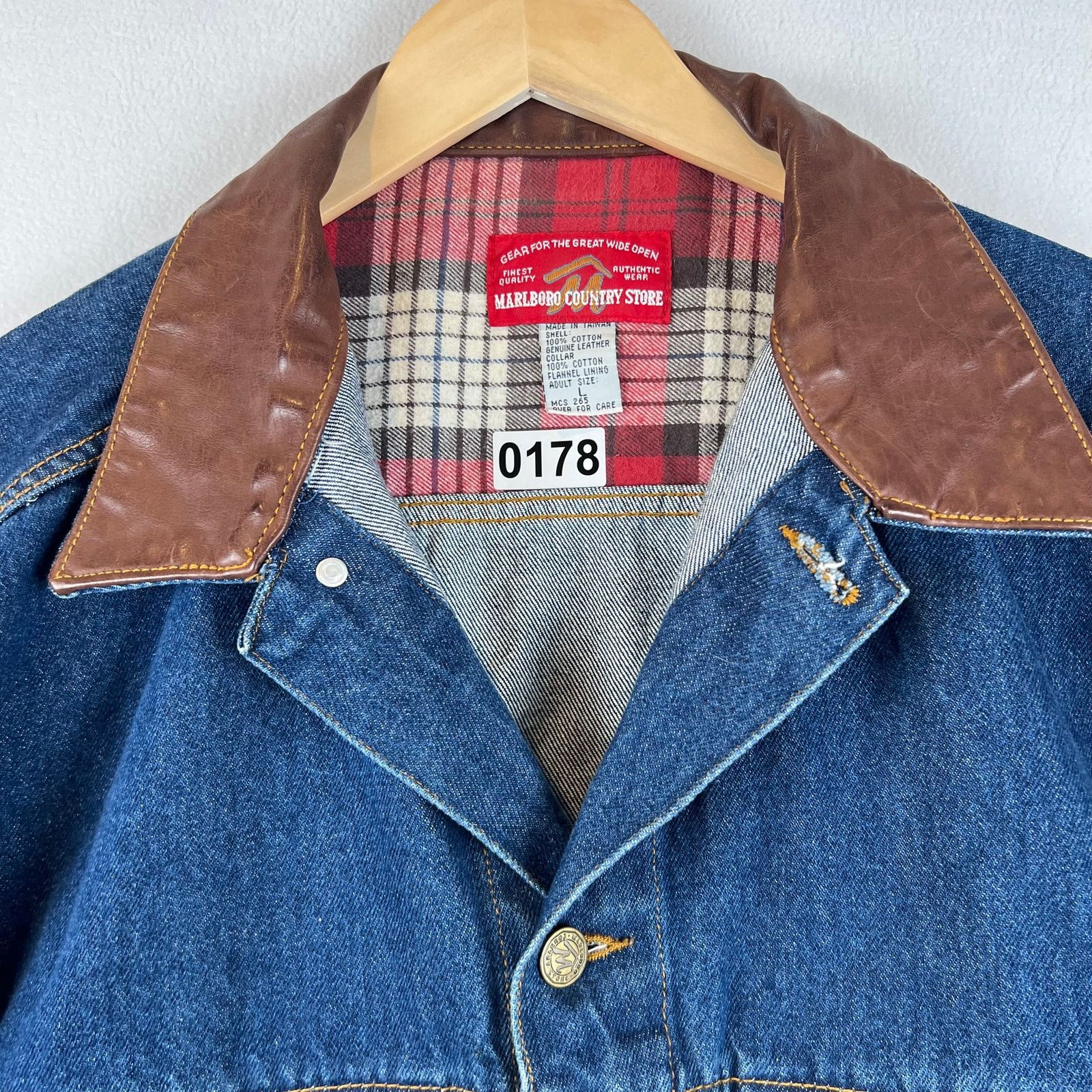 Marlboro Vintage Marlboro Country Store Denim Jacket L Blue Leather Size US L / EU 52-54 / 3 - 8 Thumbnail