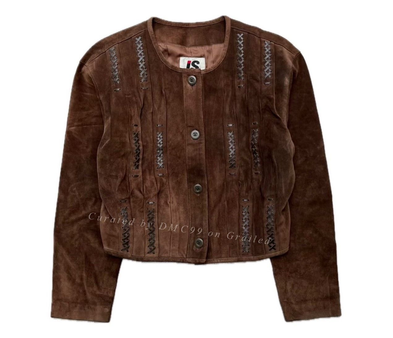 Vintage 1980s Issey Miyake Stitched Leather Cardigan Size M / US 6-8 / IT 42-44 - 1 Thumbnail