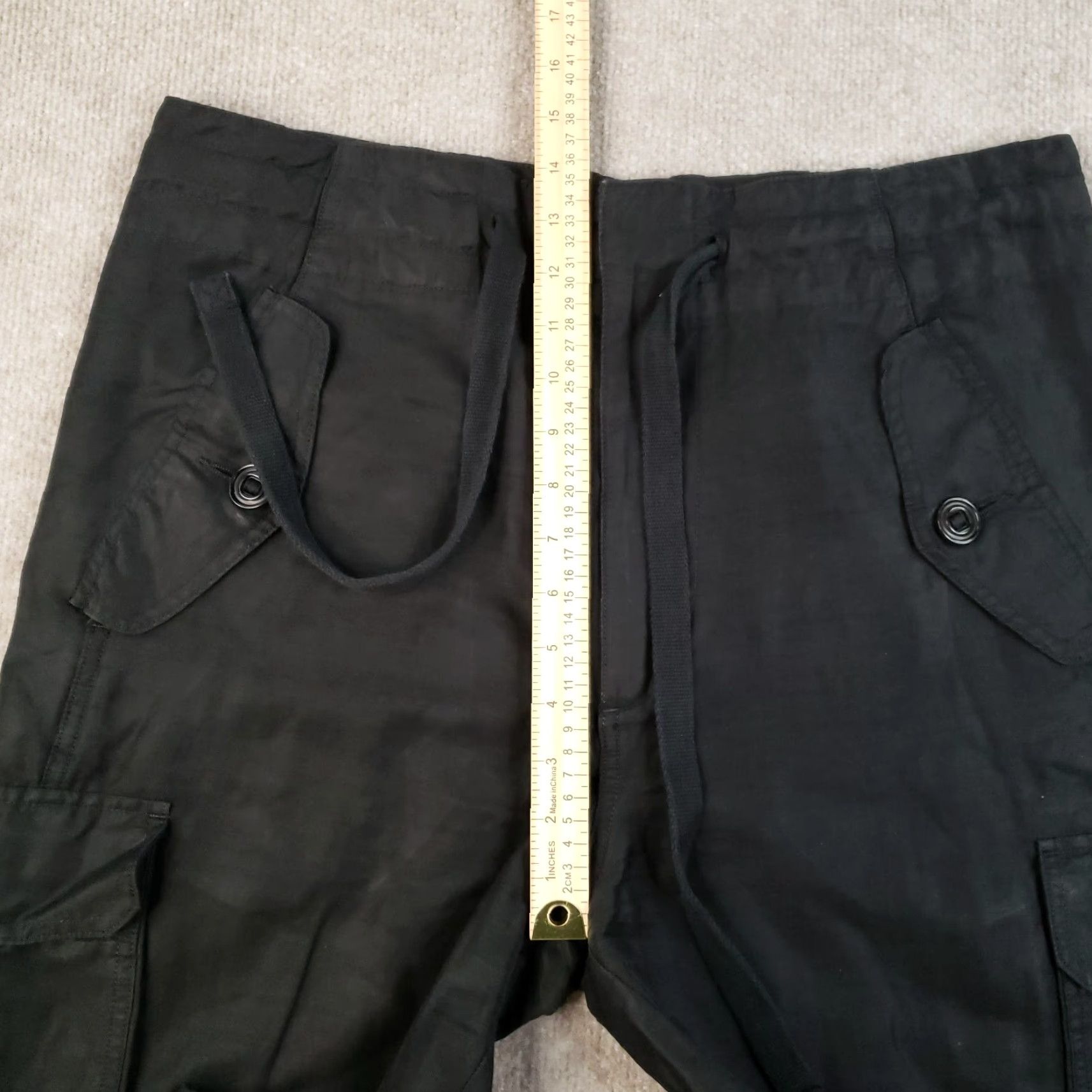 Vince Vince Cropped Pants Womens Medium Black Pockets Linen Blend Drawstring Front Flat Front Size 32" / US 10 / IT 46 - 7 Thumbnail