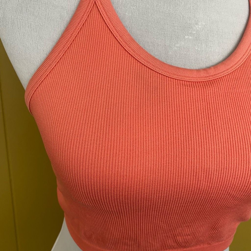 Other Women S ribbed racerback sports bra w/removable pads coral c Size S / US 4 / IT 40 - 2 Thumbnail