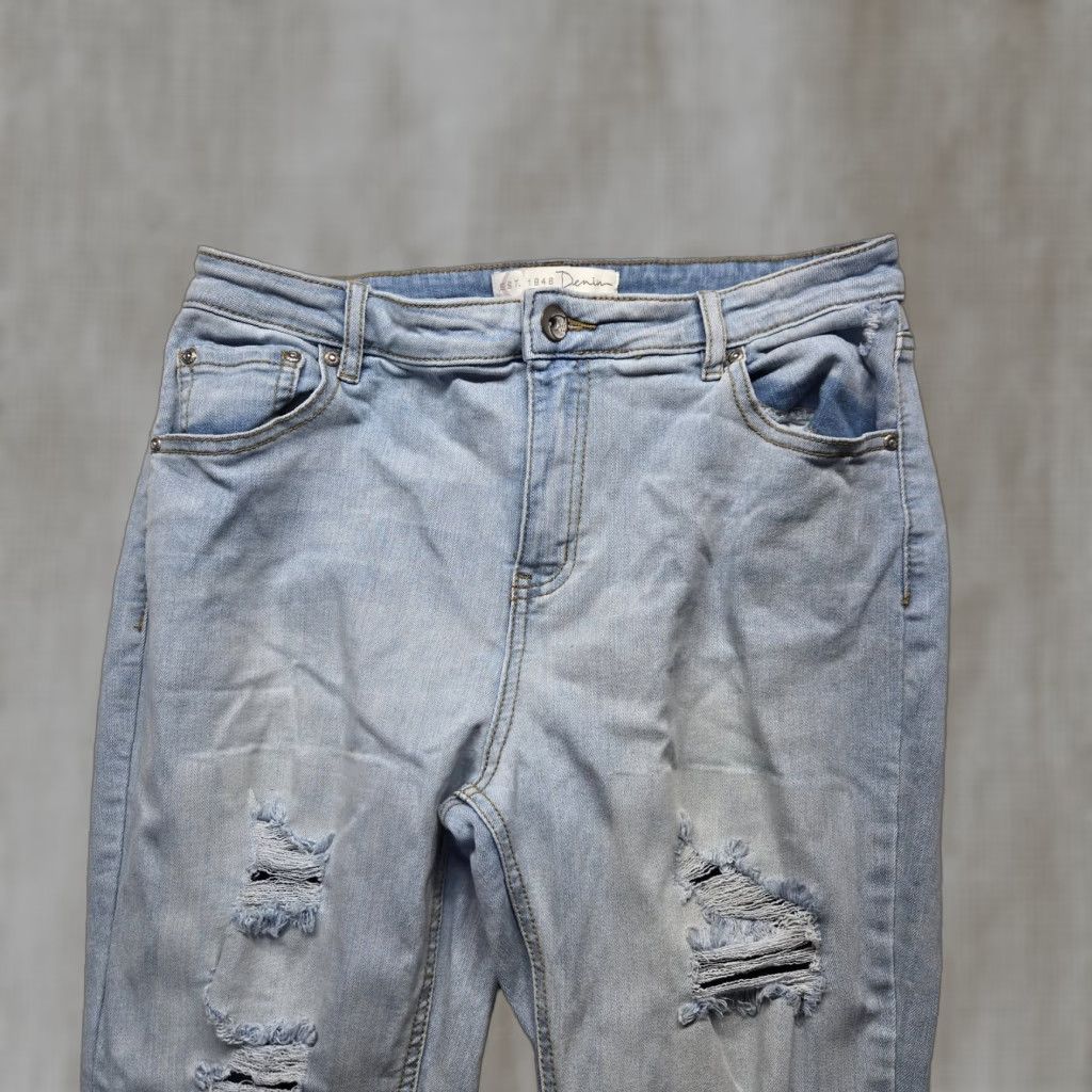 Denime Est.1846 Denim Jeans Stright Blue Pants Distressed Adult Women's Size 8 Blue Jeans 1846 Denim Womens Slim Straight Distressed Jeans Size 8 Size 30" / US 8 / IT 44 - 1 Thumbnail