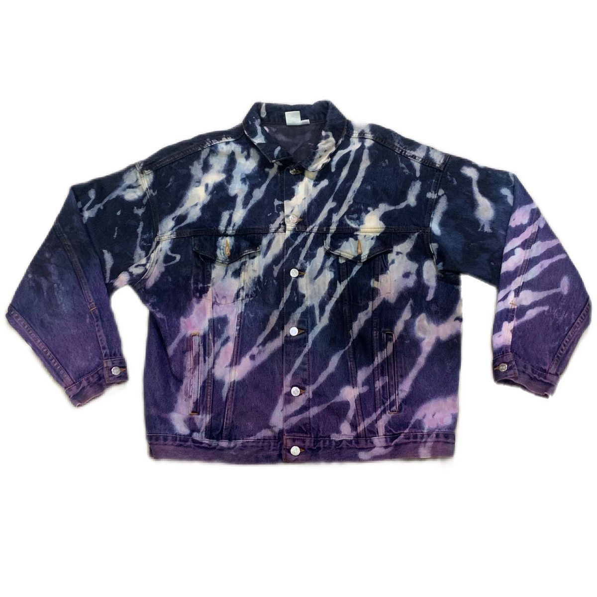 Vintage Land & Sky Custom Denim Jacket (Bleached + Dyed) Size US XL / EU 56 / 4 - 1 Thumbnail