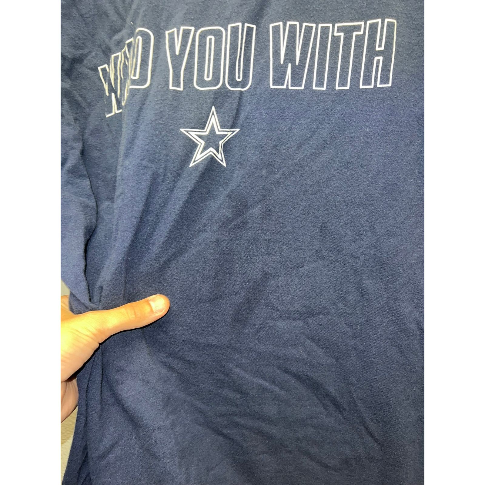 Vintage Womens Nike Dallas Cowboys Shirt Who You With Blue NFL Large Size L / US 10 / IT 46 - 3 Thumbnail