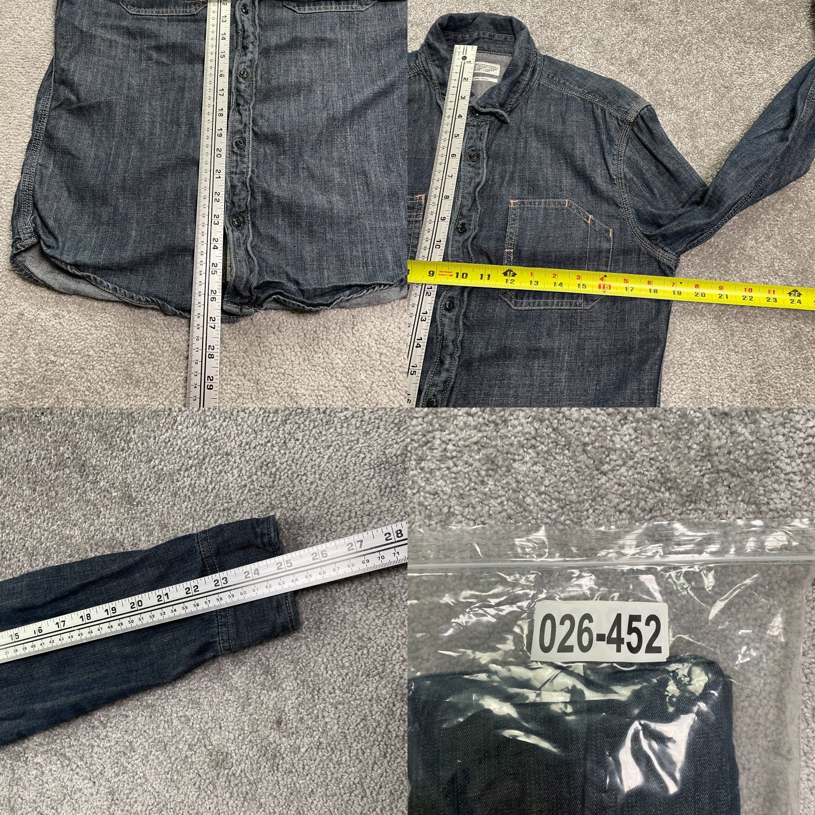 Allsaints VINTAGE none? (No) AllSaints Shirt Mens S Blue Long Sleeve Chambray Button-Up Shirt Size US S / EU 44-46 / 1 - 8 Thumbnail