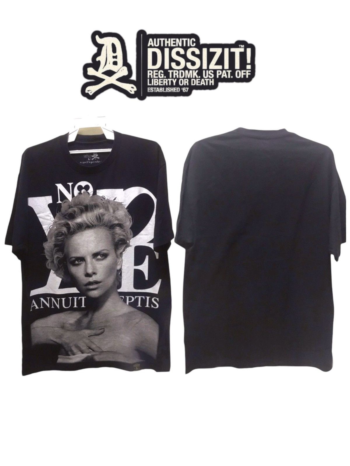 Dissizit Vintage Charlize Theron Overprint Face Logo Tee Size US L / EU 52-54 / 3 - 2 Thumbnail