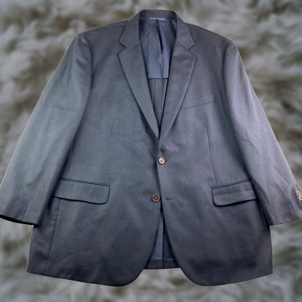 Brooks Brothers Brooks Brothers Men's Madison Wool Flannel Blazer Jacket Navy Blue 48 R Size 48R - 1 Thumbnail