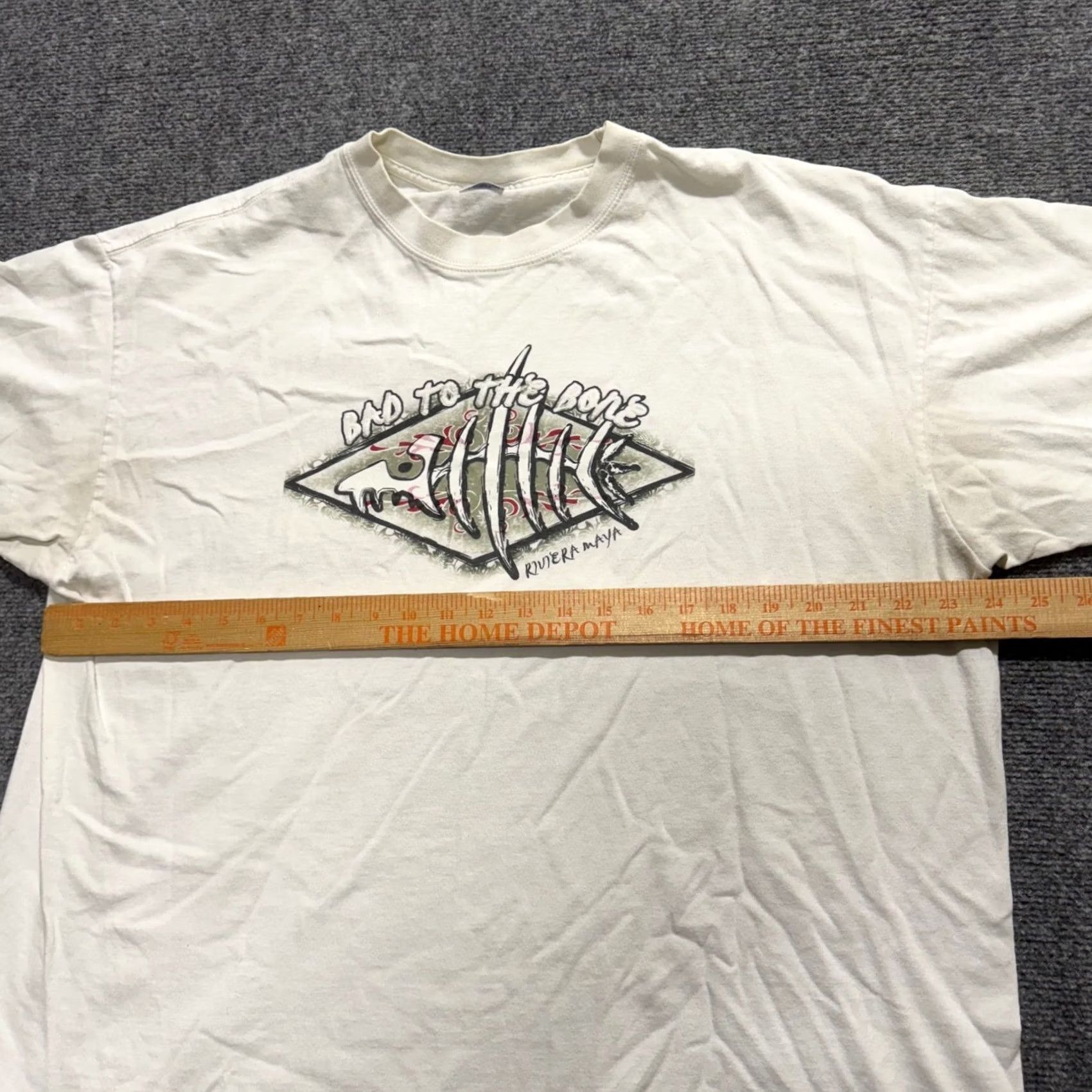 Bones VINTAGE Bad to the Bone T-shirt Men 2XLT White Y2K Grunge Distressed Stained VTG Vintage Shirt Mens 2XL Tall Size US XXL / EU 58 / 5 - 4 Thumbnail