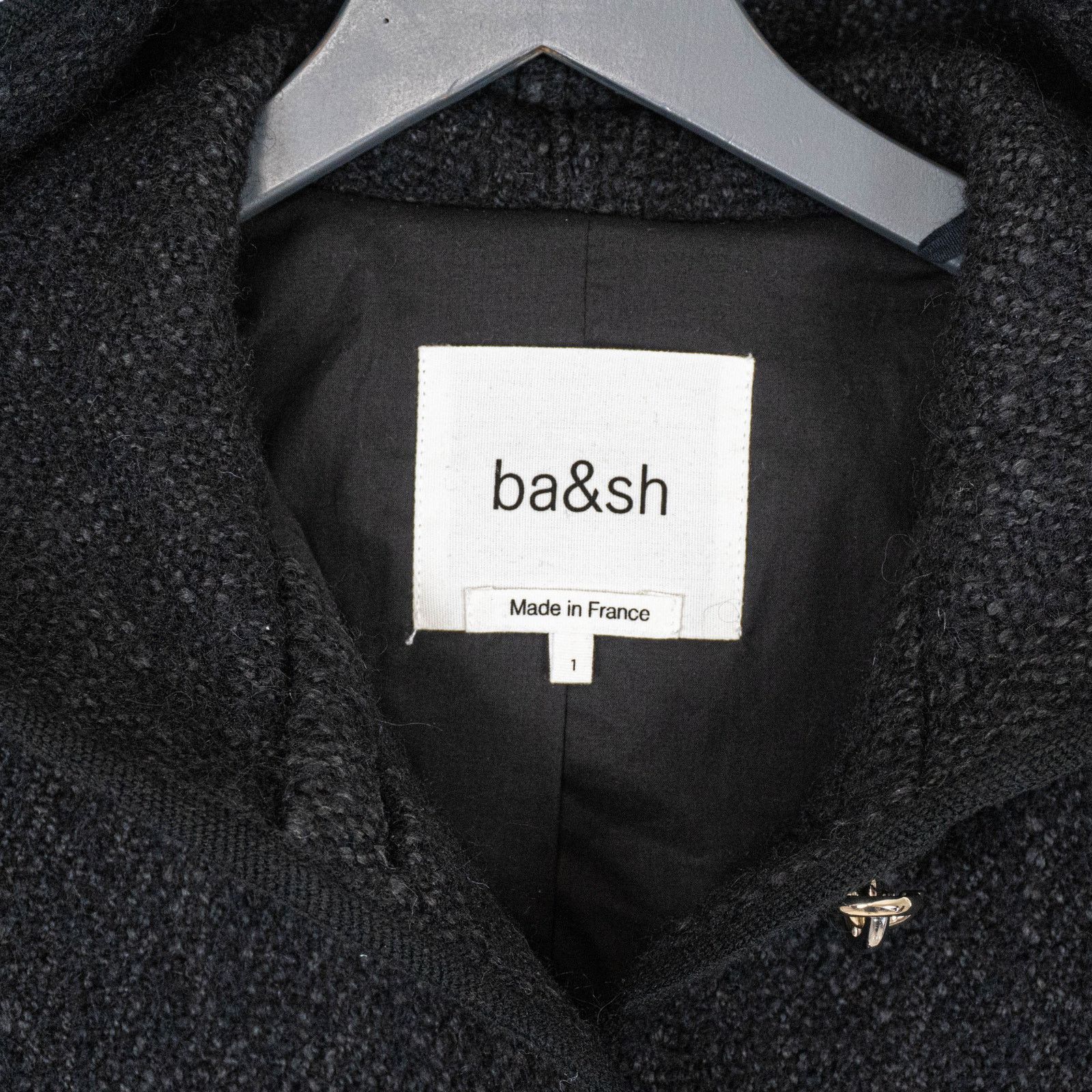 ba&sh BA&SH Octave Jacket Cropped tweedy wool cotton black size 1 Size S / US 4 / IT 40 - 3 Thumbnail