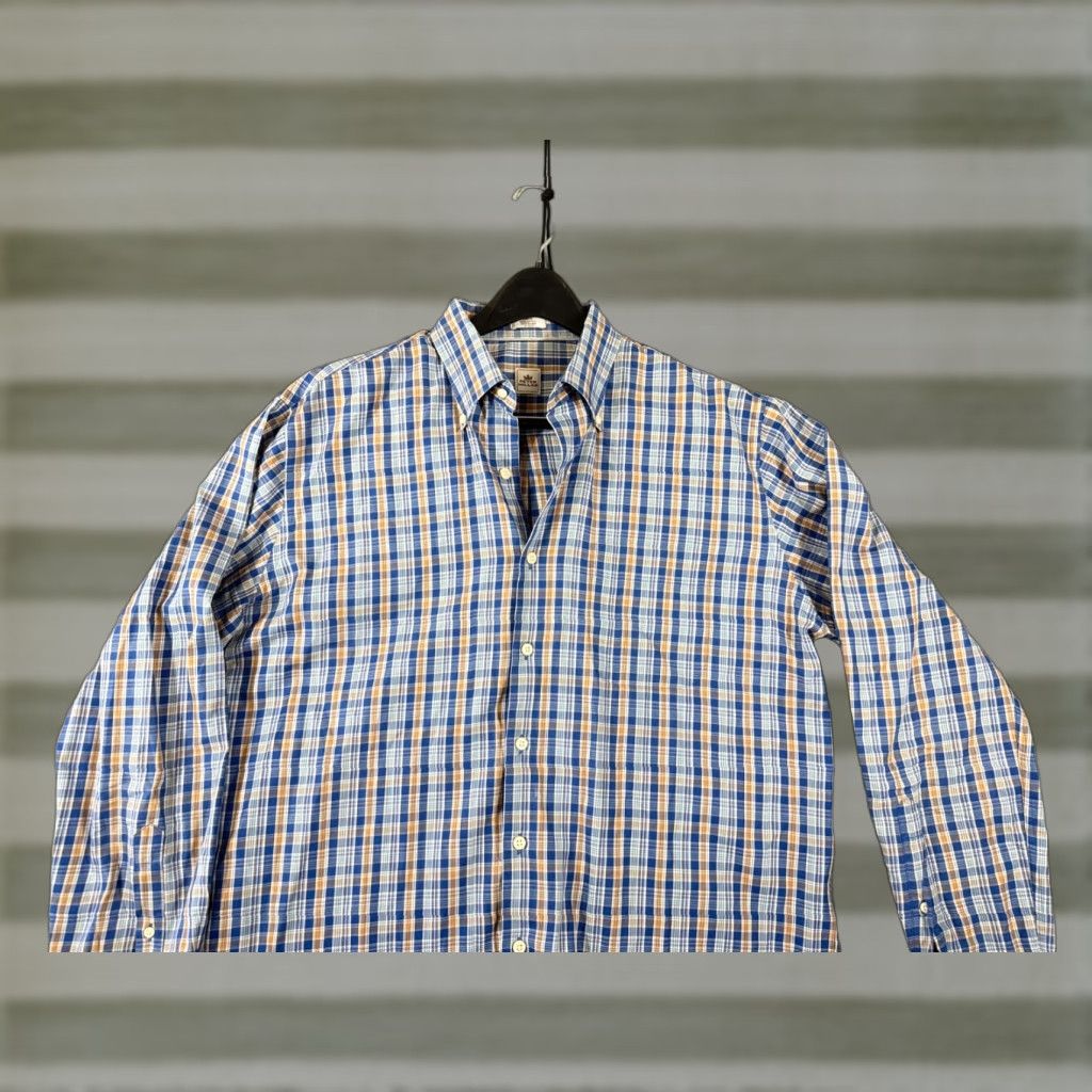 Peter Millar Peter Millar Shirt Mens L Blue Orange Plaid Button Down Long Sleeve Classic Size US L / EU 52-54 / 3 - 1 Thumbnail