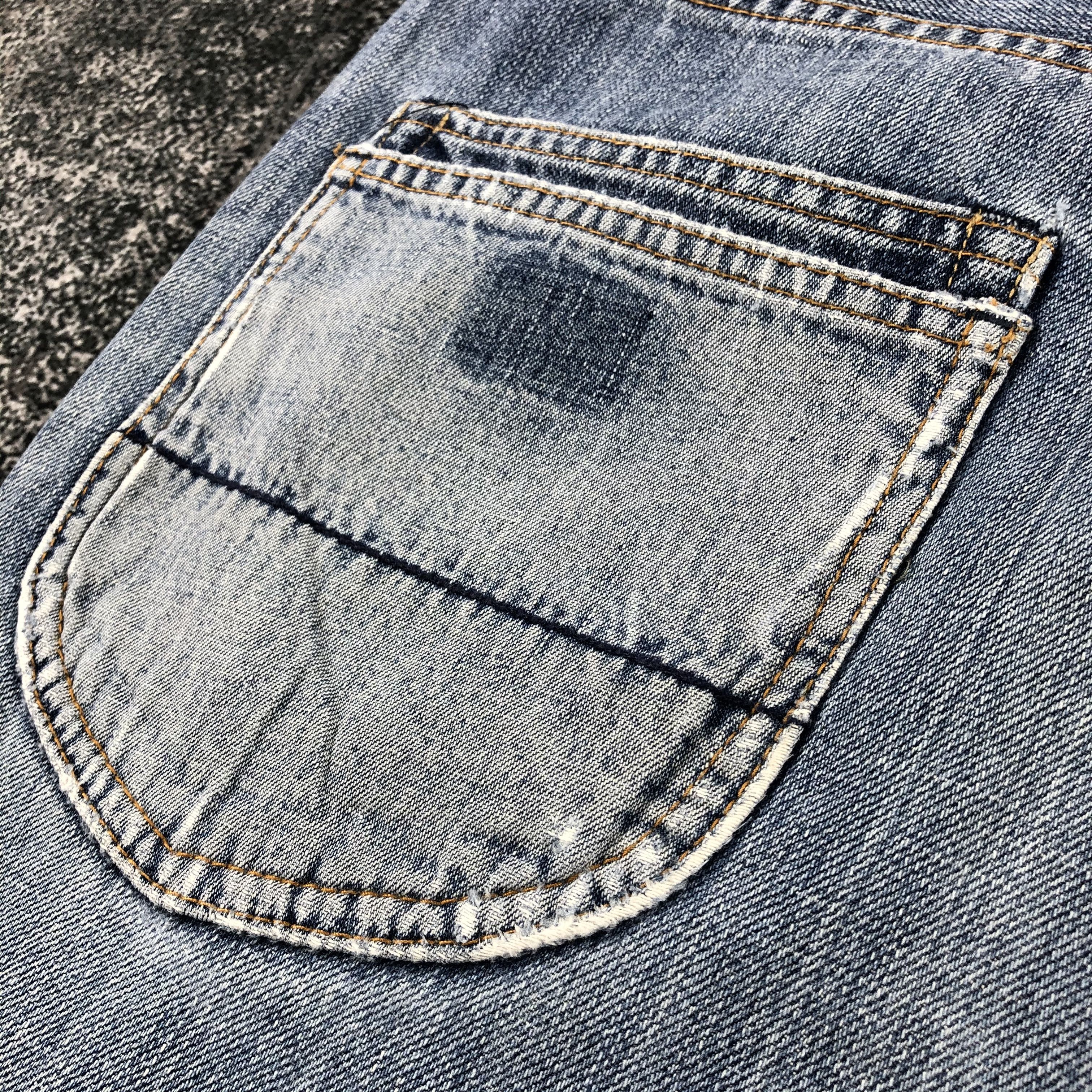 Japanese Brand Back Number Jeans Patchwork Cropped Denim KJ754 Size US 34 / EU 50 - 7 Thumbnail