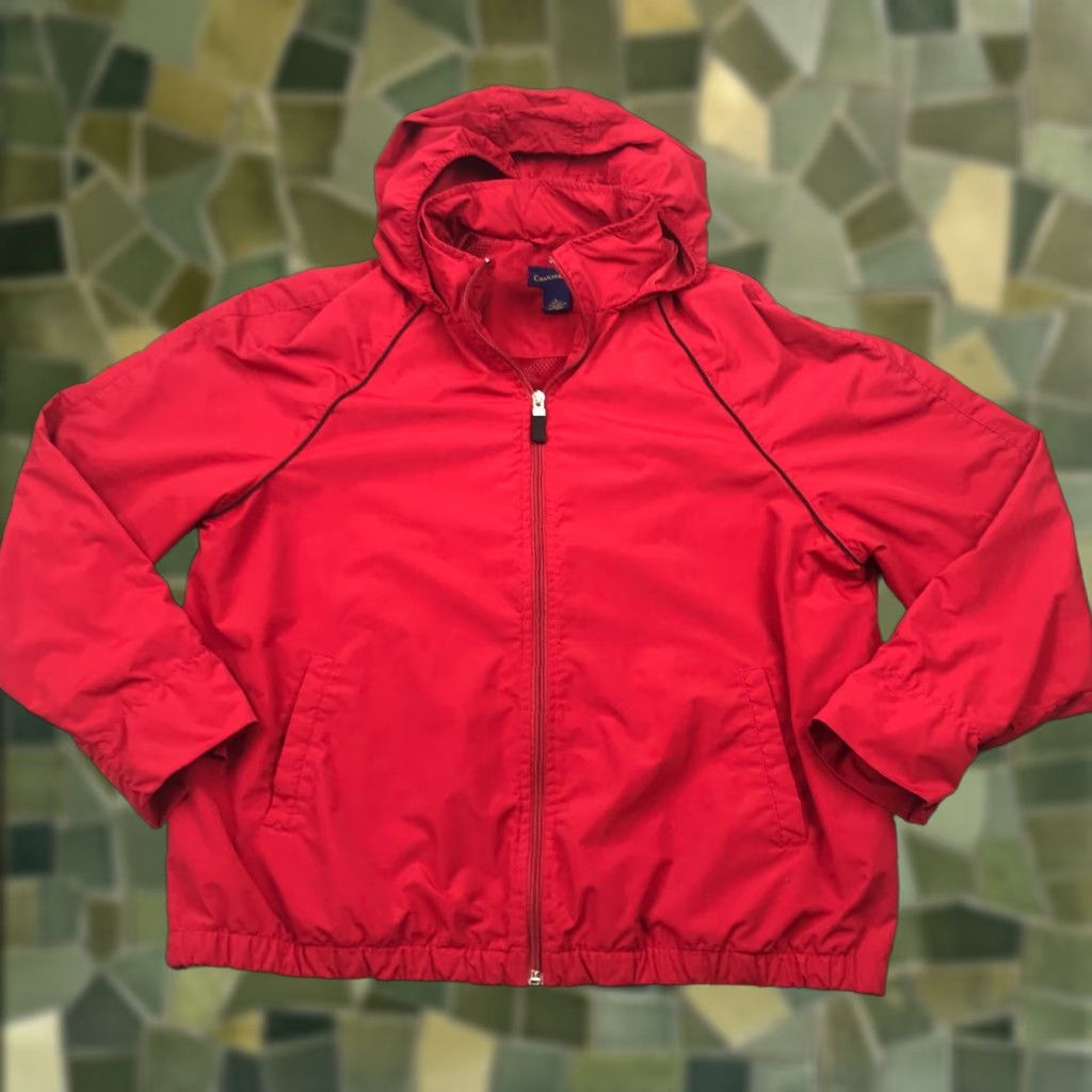 Charter Club VTG Charter Club Womens Jacket Large Red Zip Up Pockets Nylon Hood Packable Windbreaker Size L / US 10 / IT 46 - 1 Thumbnail