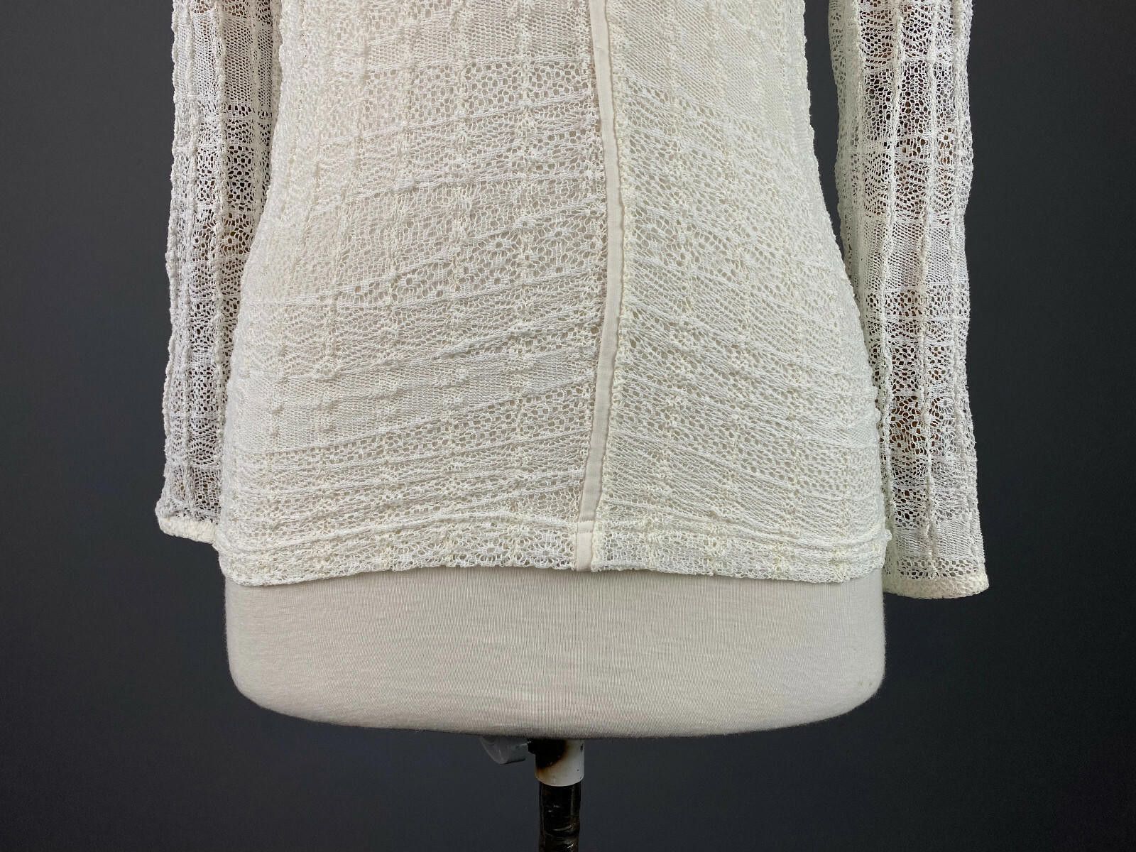 Iro Iro White Mesh Open Shoulder Blouse Sweater Size 36 Size M / US 6-8 / IT 42-44 - 3 Thumbnail