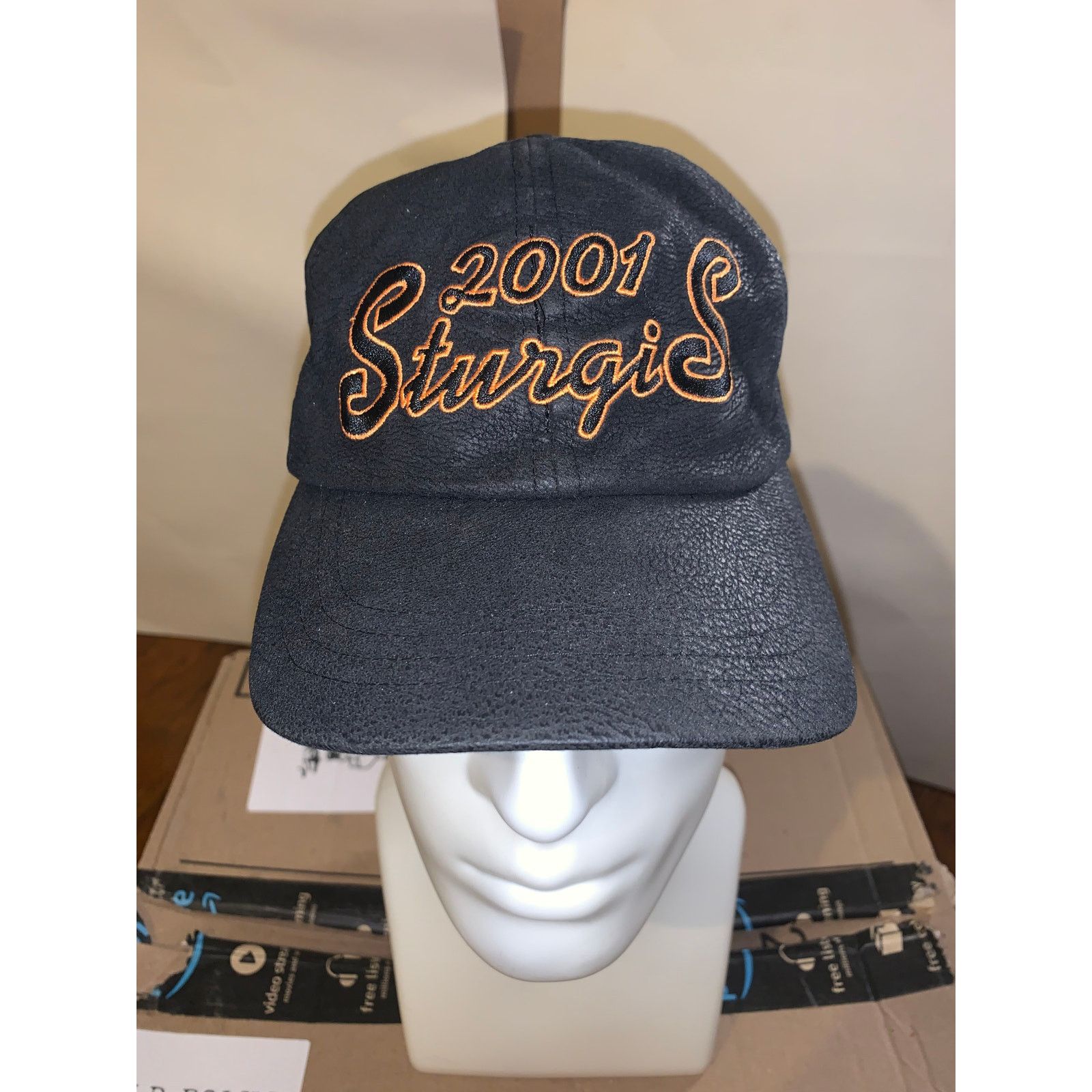 Harley Davidson × Vintage 2001 Sturgis Motorcycle Rally Leather Strapback Hat Black Size ONE SIZE - 1 Thumbnail