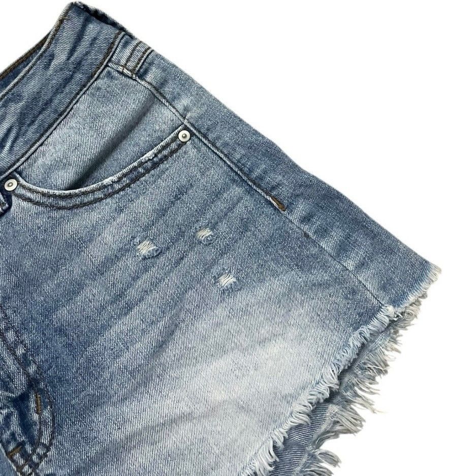 Other Sky and Sparrow Denim High Rise Distressed Mini Jean Shorts Size 24" / US 00 / IT 34 - 2 Thumbnail