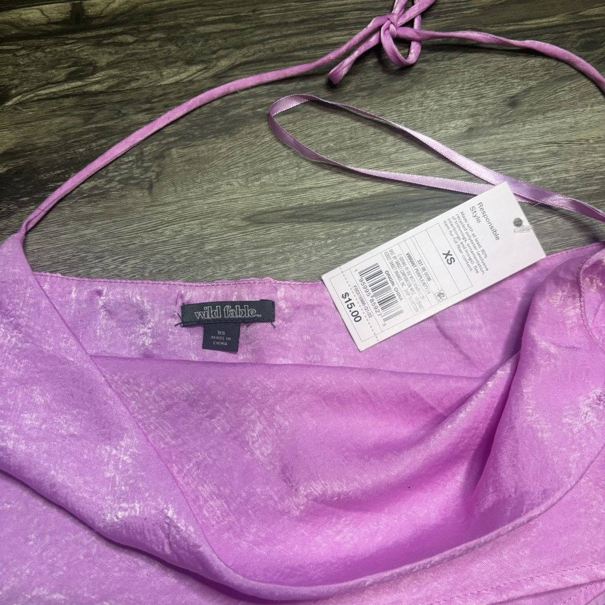 Vintage Wild Fable Womens Pink Cowlneck Cropped Satin Halter Size XS Size XS / US 0-2 / IT 36-38 - 4 Thumbnail