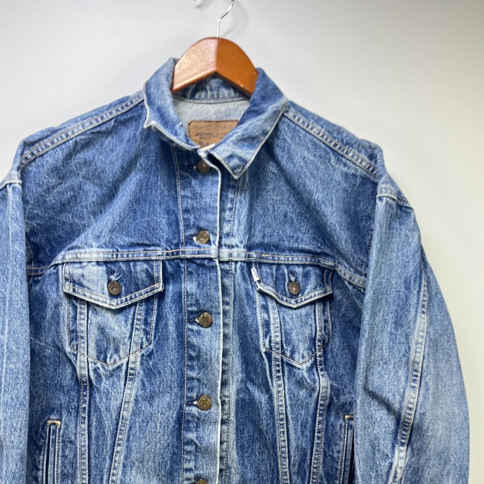 Levi's Vintage 80s Levis White Tab Denim Jacket Medium Trucker Size US M / EU 48-50 / 2 - 2 Thumbnail