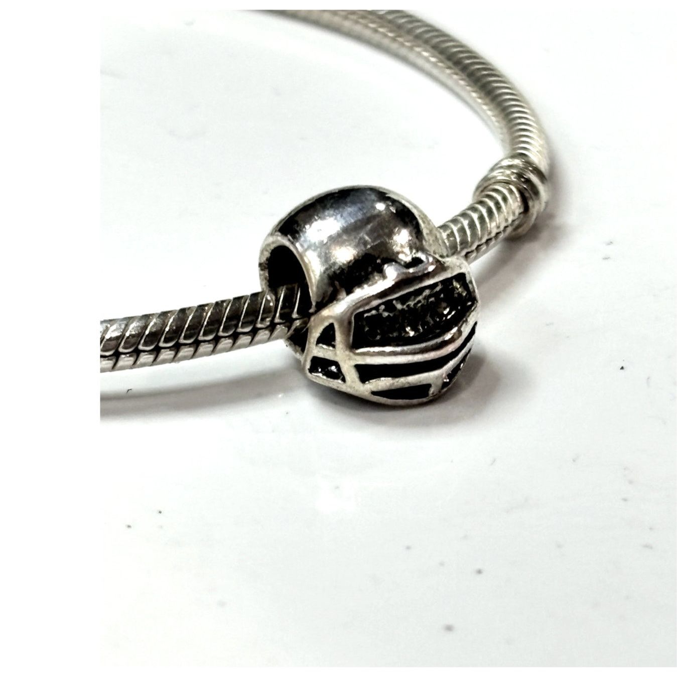 Other EUROPEAN BEADS Antiqued Silver Football Helmet Bead Size ONE SIZE - 1 Thumbnail