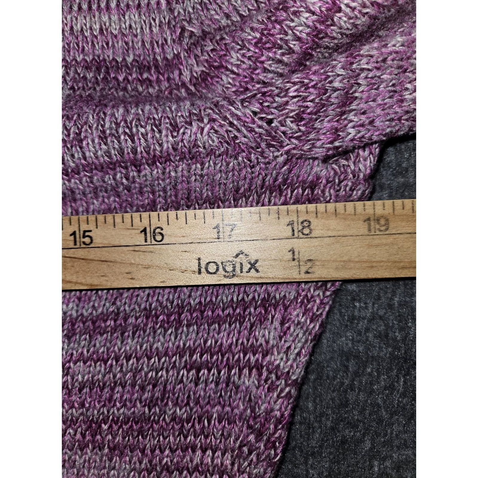 Vintage Columbia Sweater Womens Medium Purple Striped Turtleneck Knit Stretch Casual Size M / US 6-8 / IT 42-44 - 3 Thumbnail