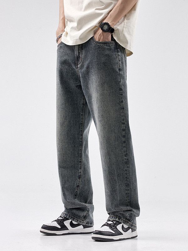 Jean Men's retro trendy distressed washed blue high street jeans Size US 32 / EU 48 - 1 Thumbnail
