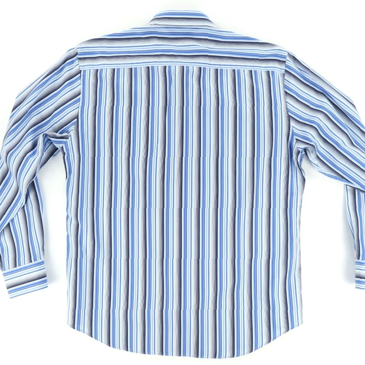 BUGATCHI Bugatchi Uomo Shaped Fit Striped Button Up Shirt Blue Men's XL Size US XL / EU 56 / 4 - 4 Thumbnail