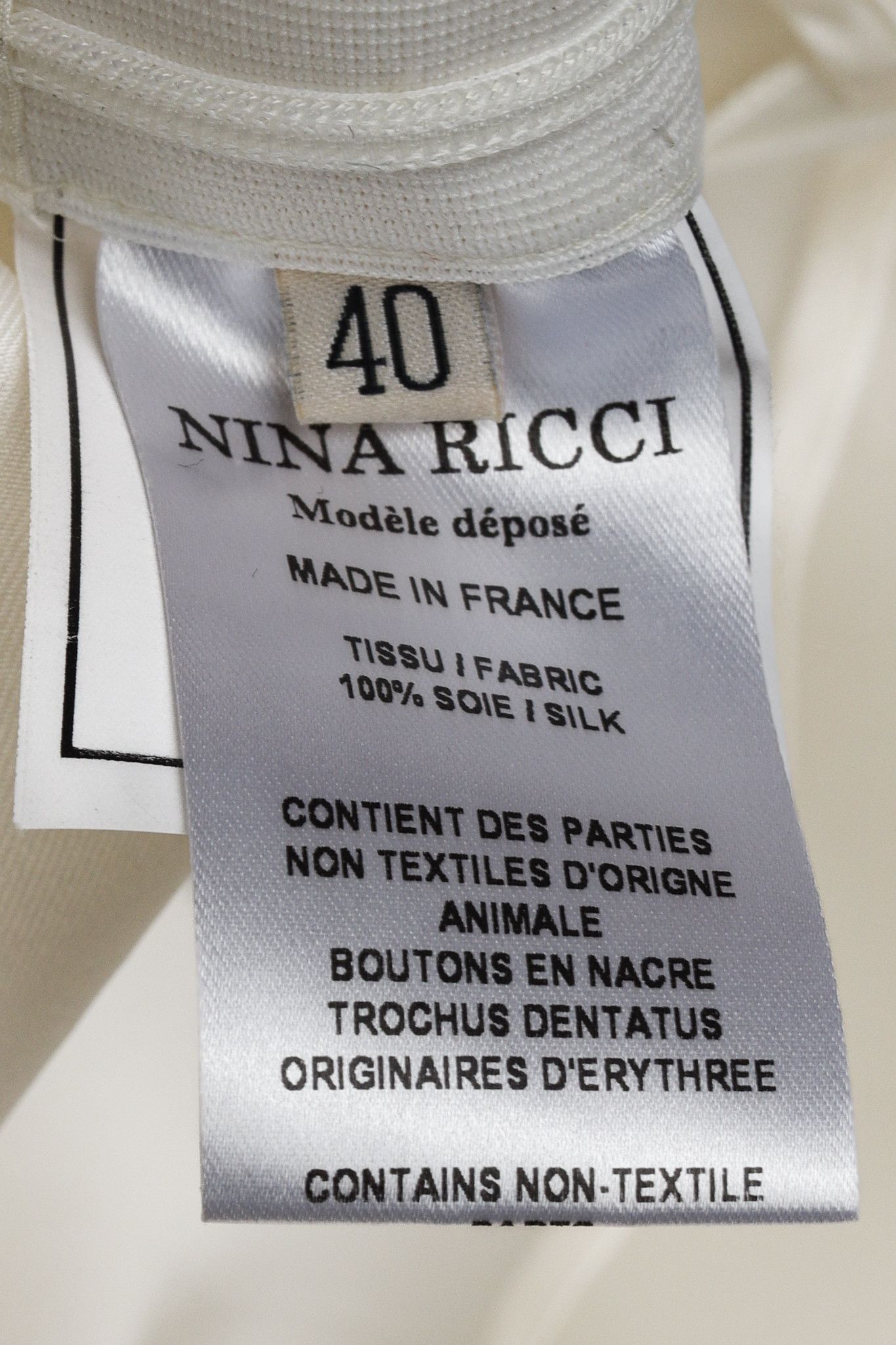 Nina Ricci Nina Ricci White Organza Ruffle Detail Top Size M / US 6-8 / IT 42-44 - 9 Thumbnail