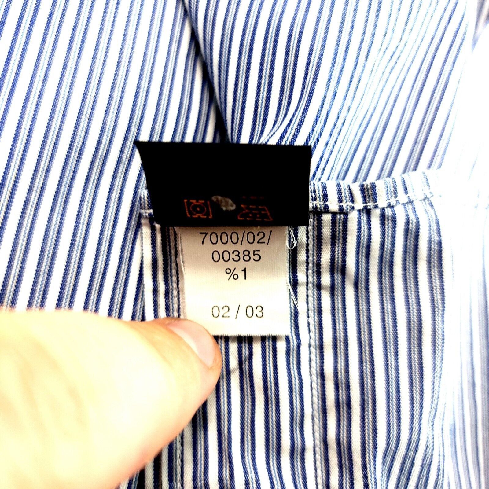 Tommy Hilfiger Tommy Hilfiger Blue Striped Collared Dress Shirt Cotton 17 3 Size US XL / EU 56 / 4 - 9 Thumbnail
