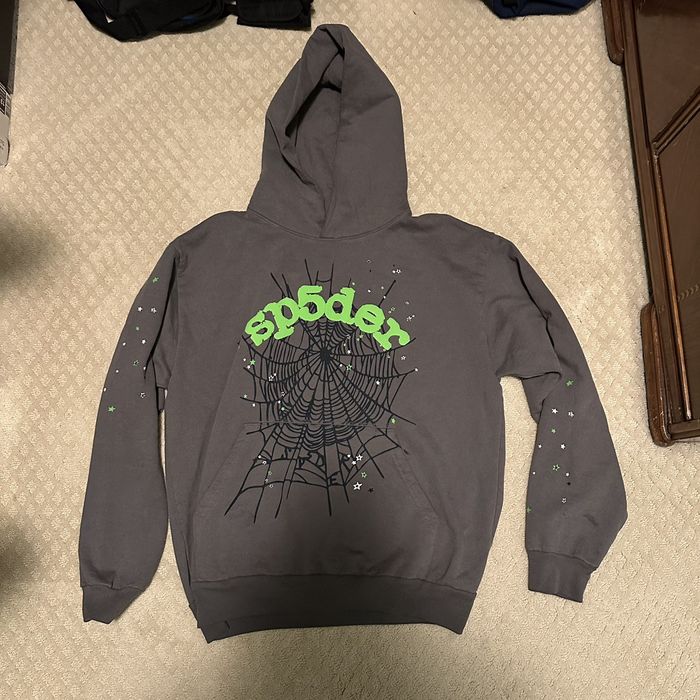 Spider Worldwide Sp5der Wait Web Hoodie Slate Grey | Grailed