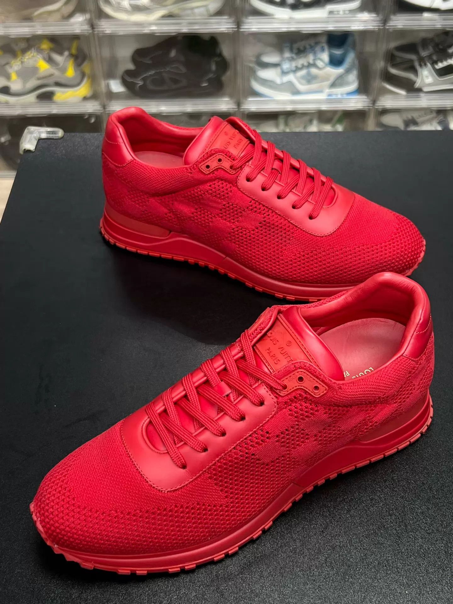 Louis Vuitton LV Red Monogram Mesh LowTop Sneakers 39.5 Like New Size US 6.5 / EU 39-40 - 1 Thumbnail