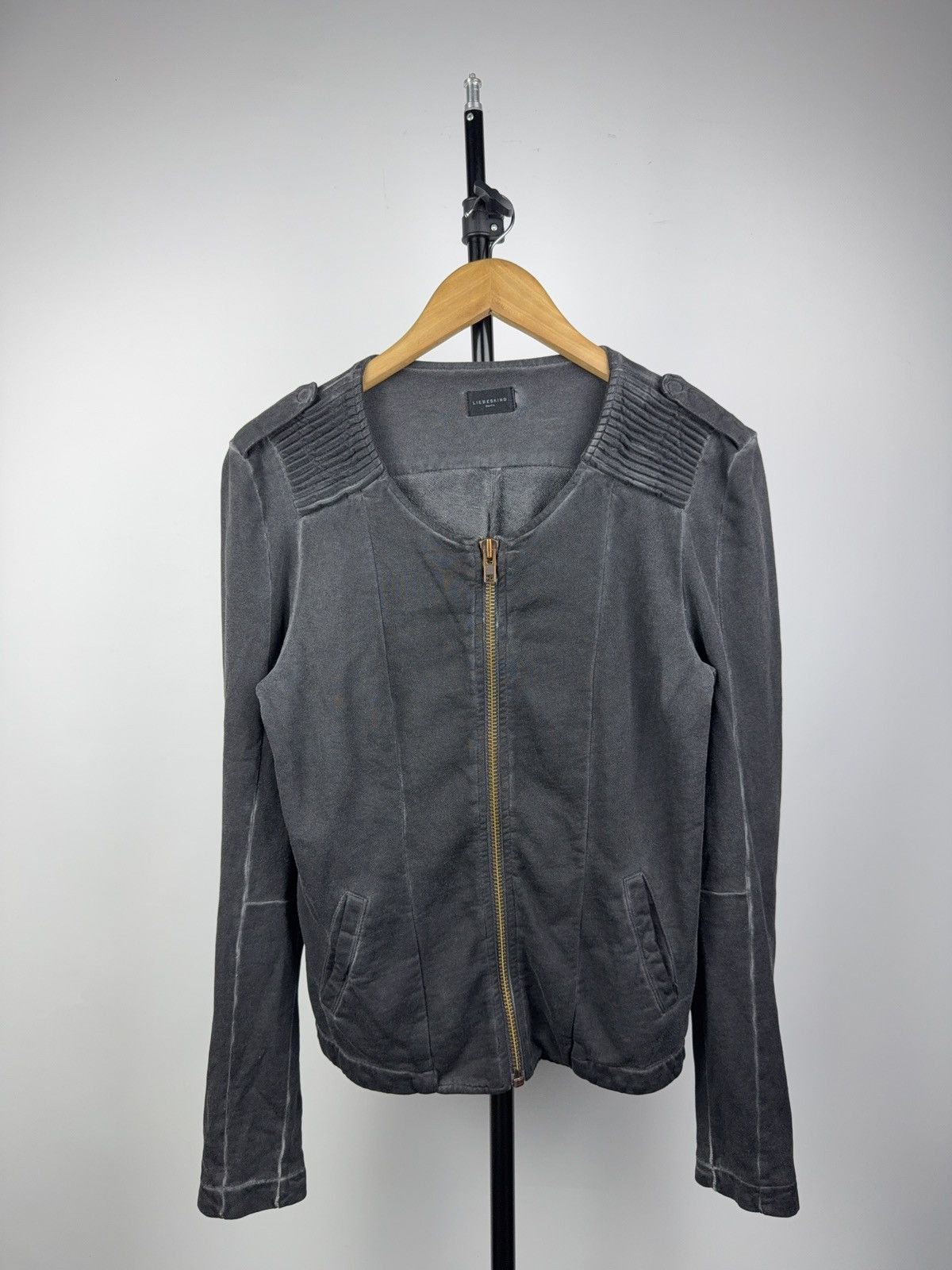 LIEBESKIND BERLIN Avant Garde Gothic Liebeskind Berlin Gray Moto Zip Jacket Size M / US 6-8 / IT 42-44 - 1 Thumbnail