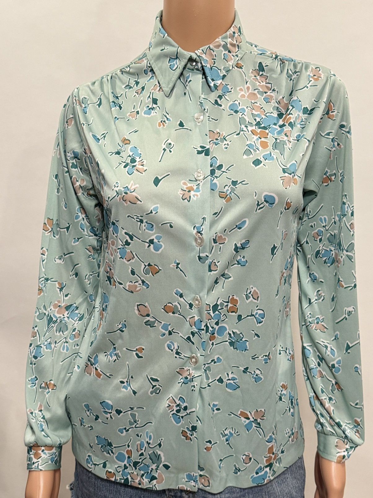 Vintage Women’s 1970’s Made in USA Floral Print Shirt Size XL / US 12-14 / IT 48-50 - 1 Thumbnail
