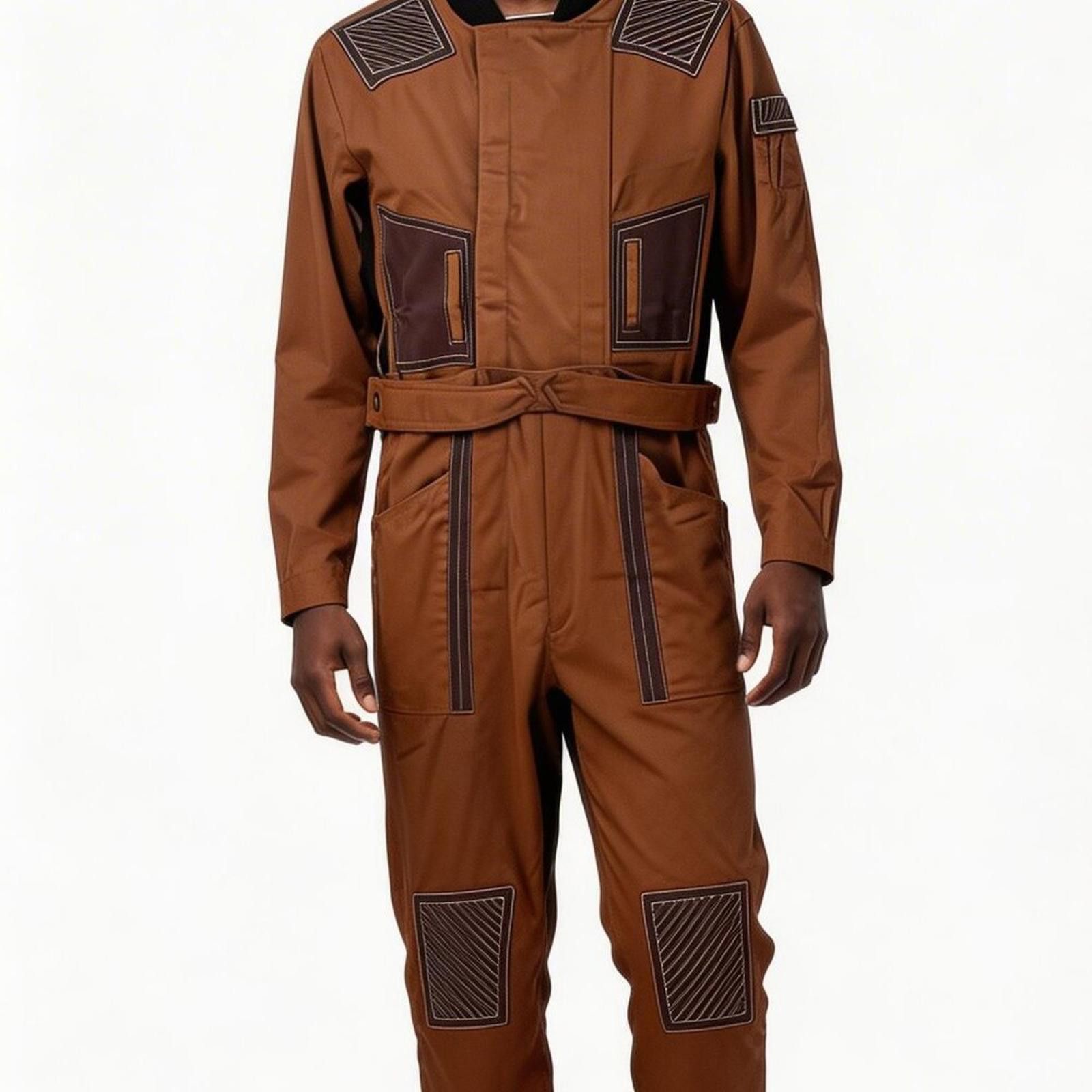 NBDN Nobrandedon Men's Brown Lightweight Utility Jumpsuit in XL NWOT Size US 36 / EU 52 - 4 Thumbnail
