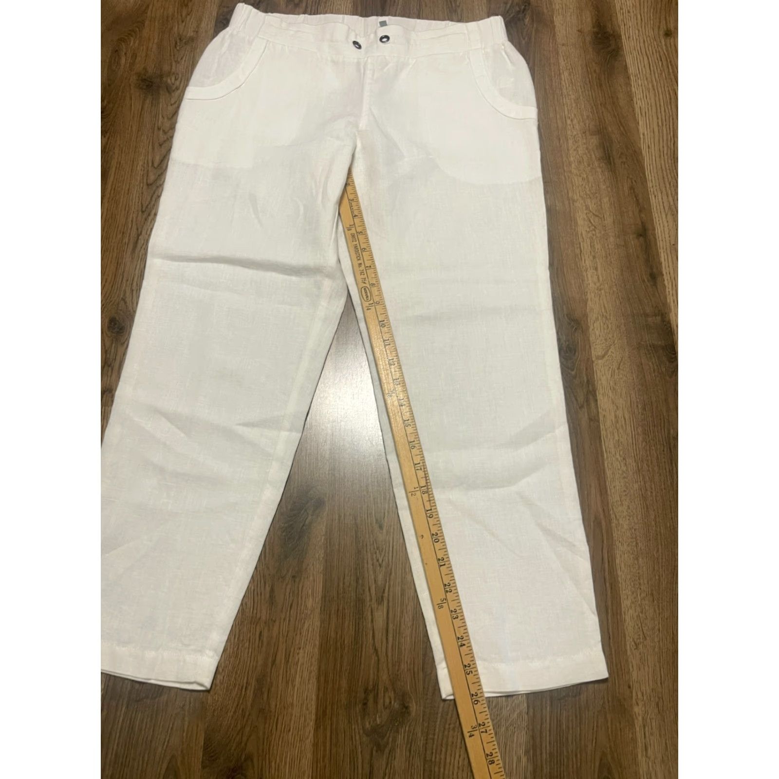Athleta VINTAGE? (No) Athleta Women Pants 8 White Linen 100% Linen Straight Leg Lightwash Casual Ankle Regular Womens 8 White Linen Pants Size 30" / US 8 / IT 44 - 5 Thumbnail