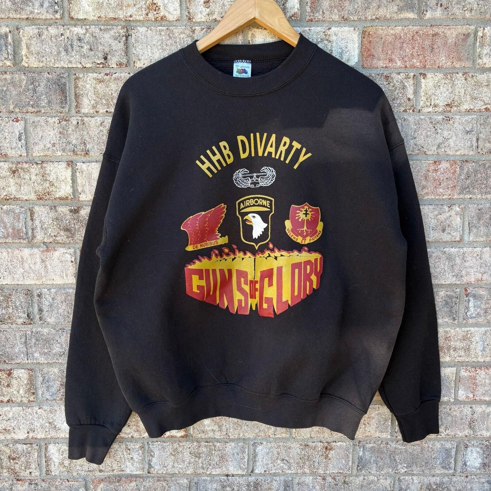Fruit Of The Loom Vintage 80s Military “Guns of Glory” Sweatshirt Size US L / EU 52-54 / 3 - 1 Thumbnail