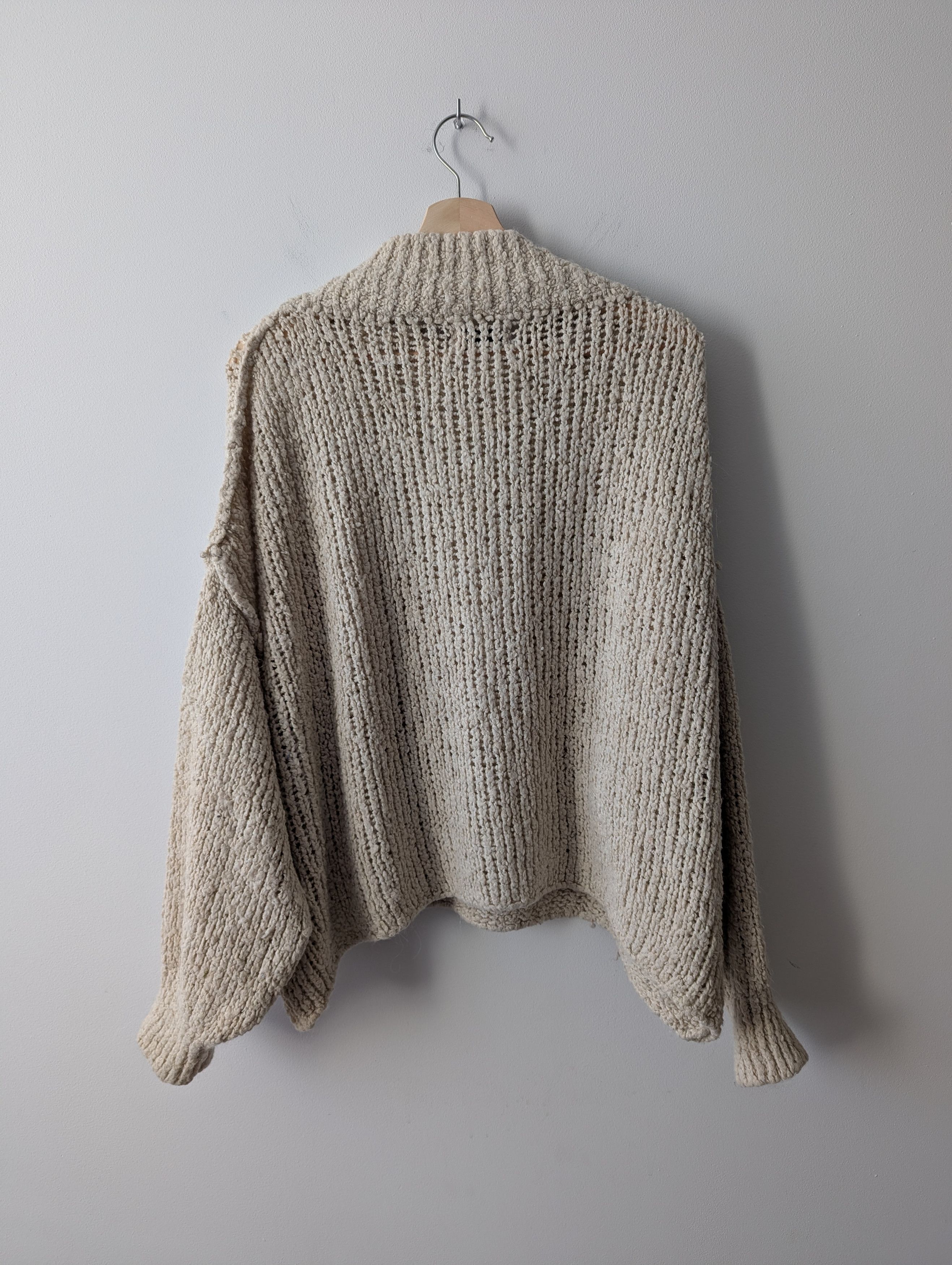 Other Made in Italy Oversize Bouclé Knit Sweater Beige Size L / US 10 / IT 46 - 10 Thumbnail