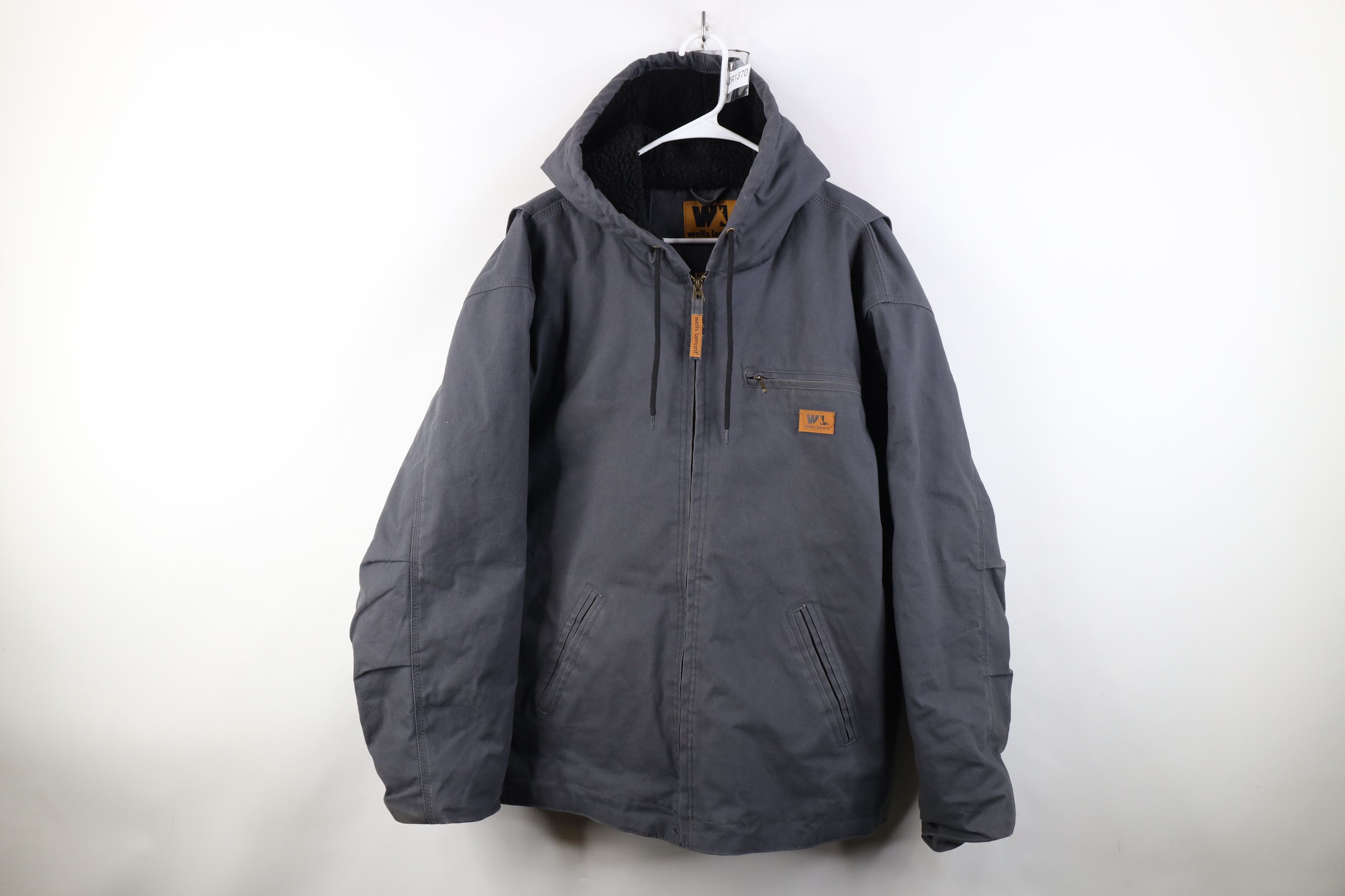 Vintage Vintage Y2K Streetwear Lined Canvas Hooded Jacket Gray Size US XL / EU 56 / 4 - 1 Thumbnail