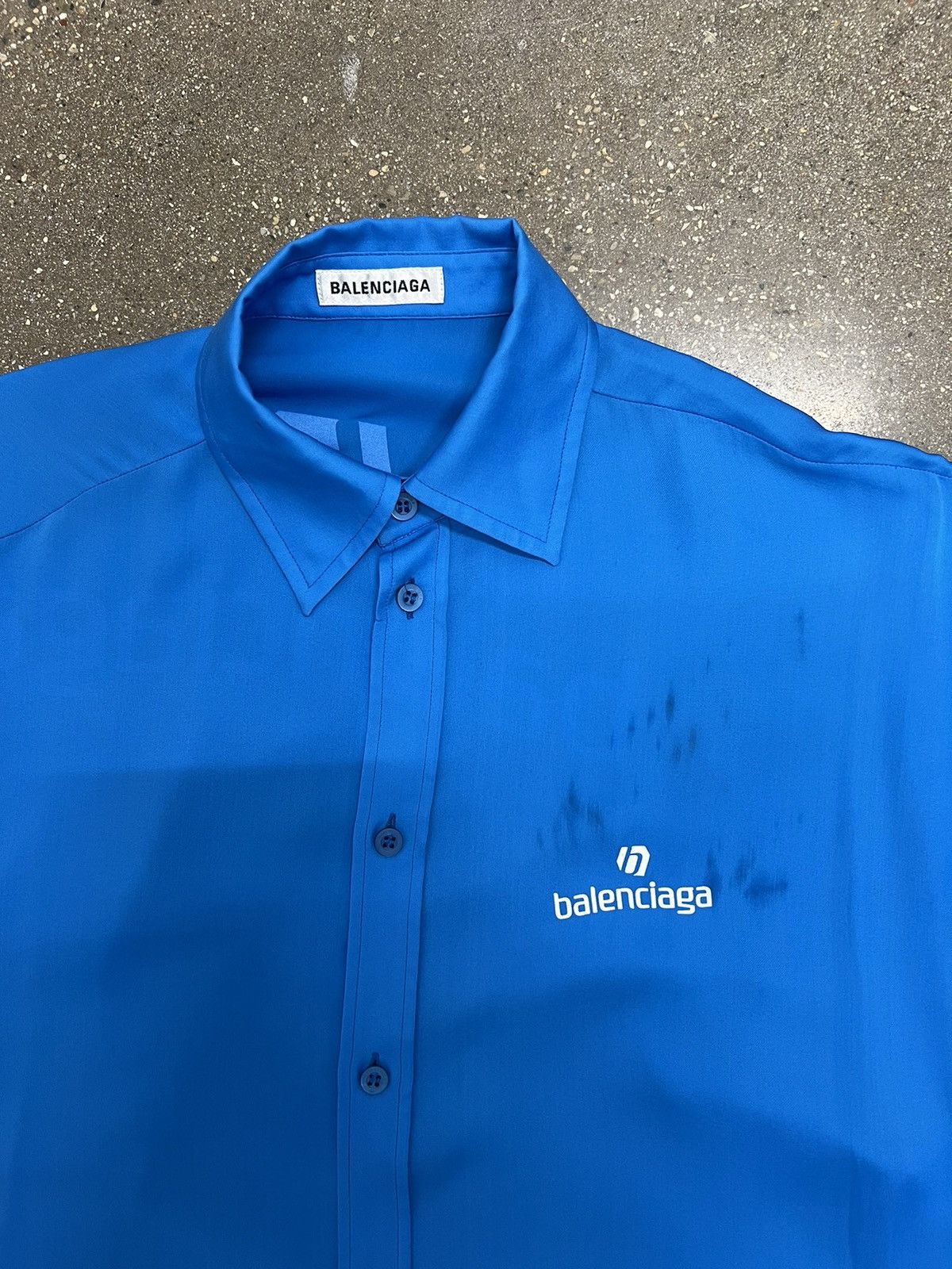 Balenciaga Balenciaga Blue Soccer Logo Button Up Size US L / EU 52-54 / 3 - 2 Thumbnail